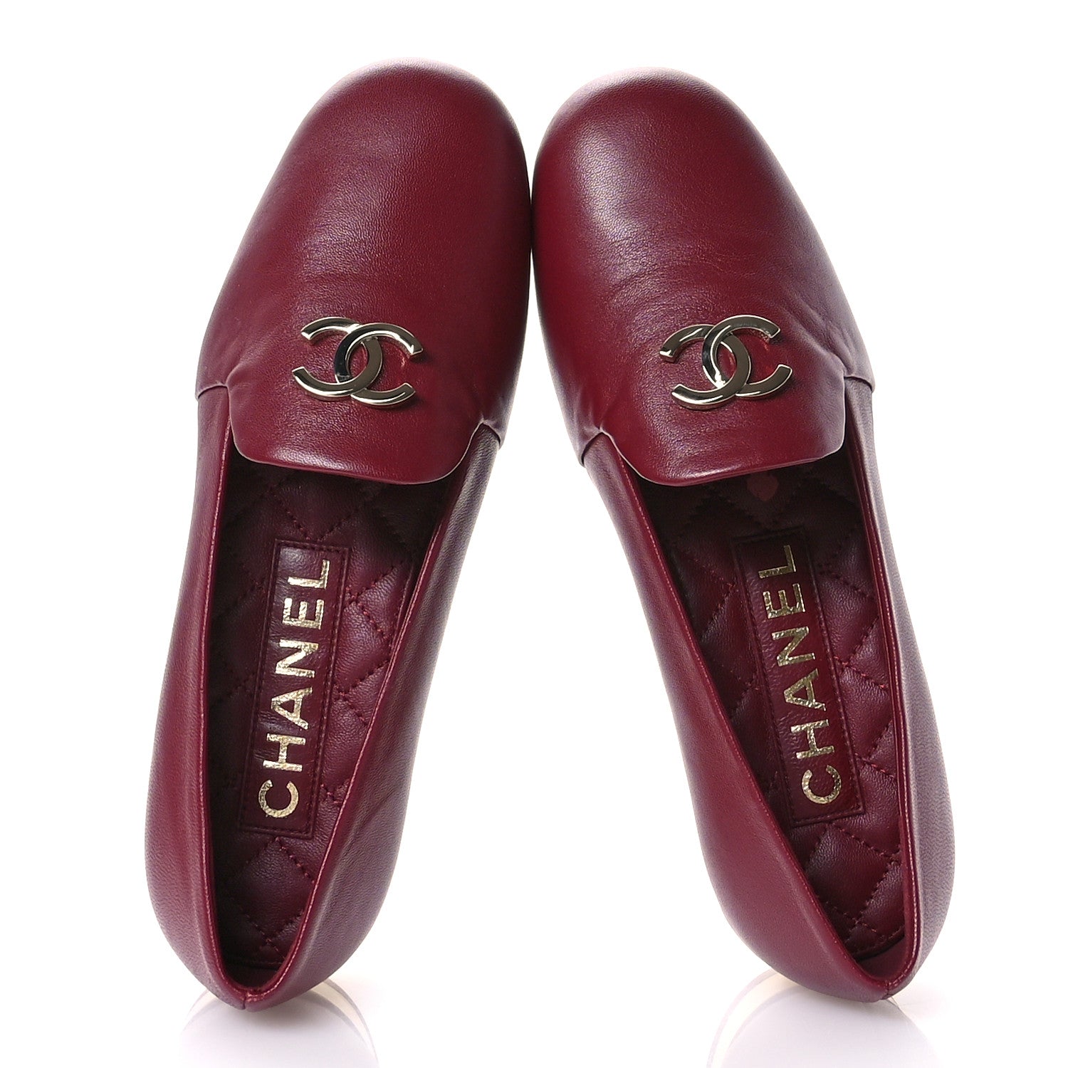 Lambskin CC Loafers 35 Bordeaux