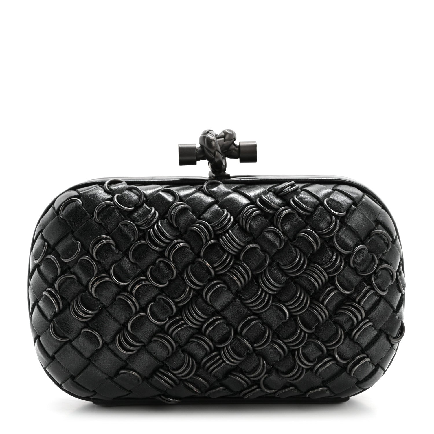 Nappa Intrecciato Knot Clutch Black