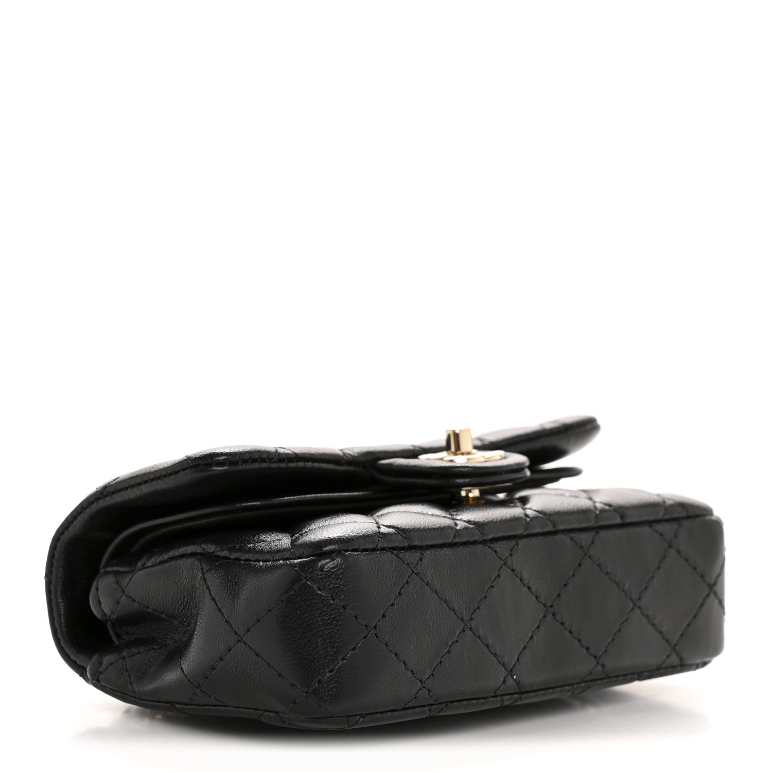 Lambskin Quilted Mini Double Flap With Hook Black