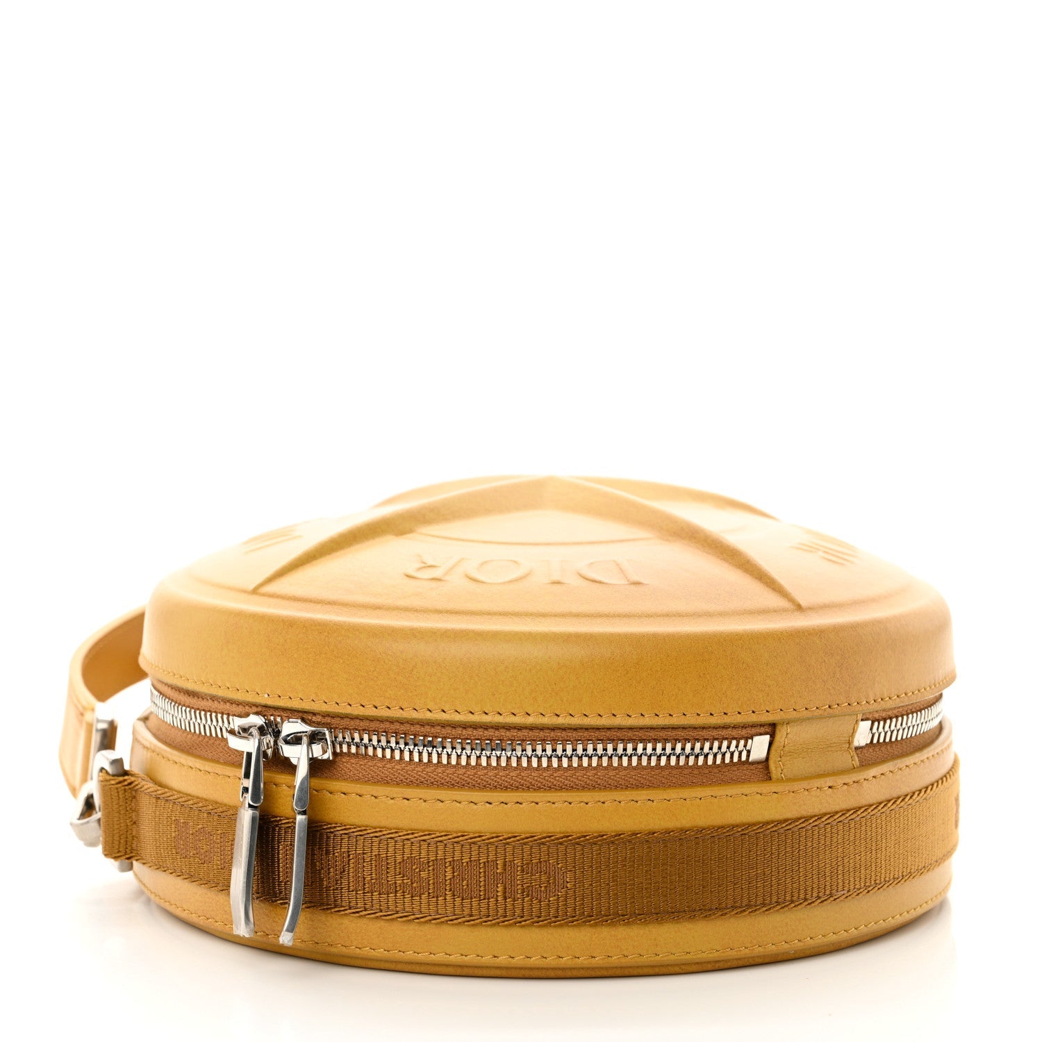 X STONE ISLAND Calfskin Mens Round Bag Tane Gold