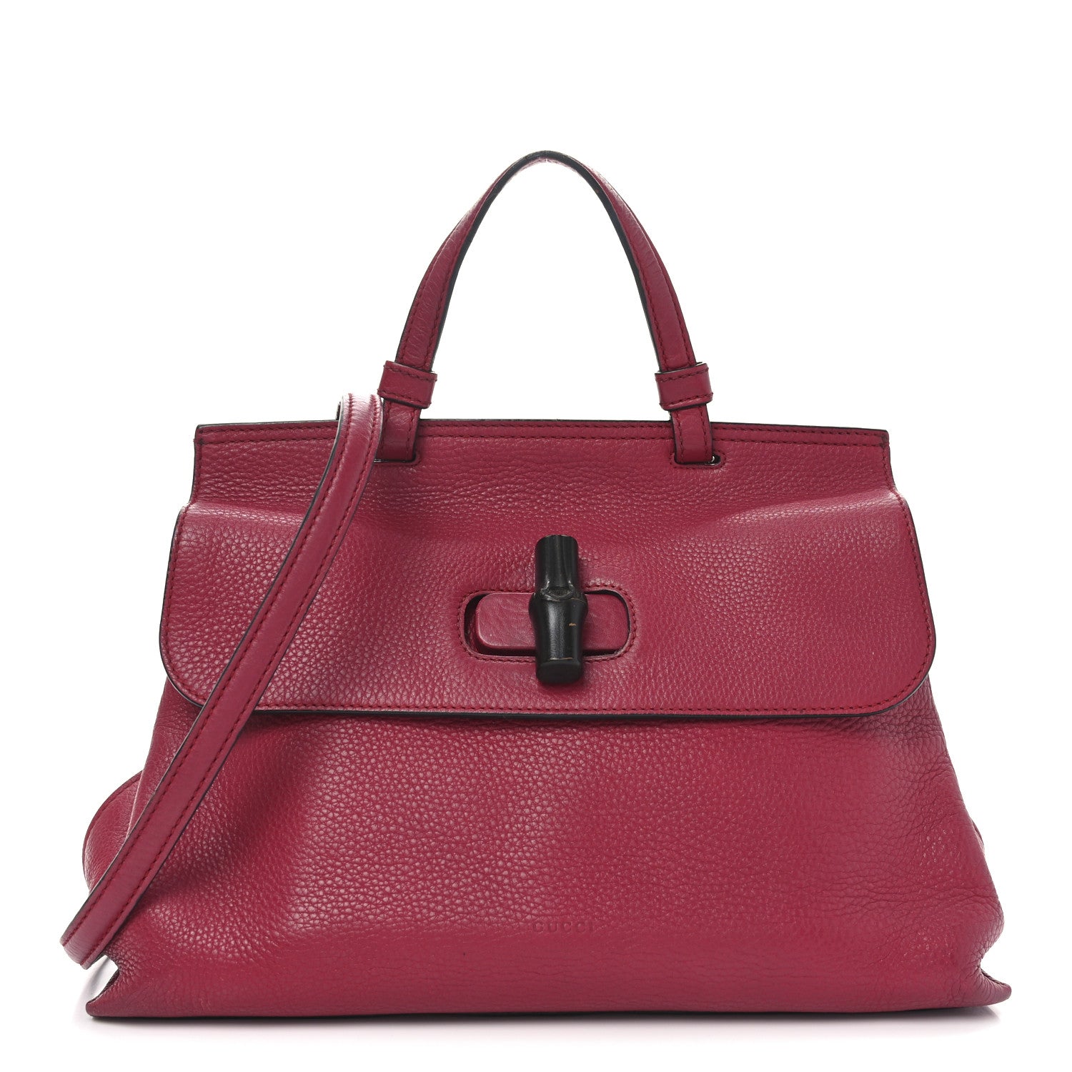 Cellarius Calfskin Medium Bamboo Daily Top Handle Bag Hibiscus Red