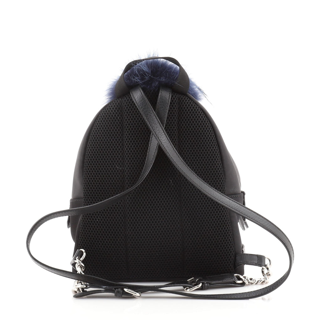 Monster Backpack Nylon with Leather and Fur Mini