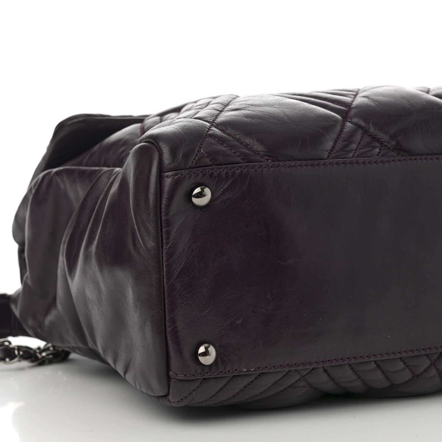 Lambskin In And Out XL Maxi Flap Dark Purple