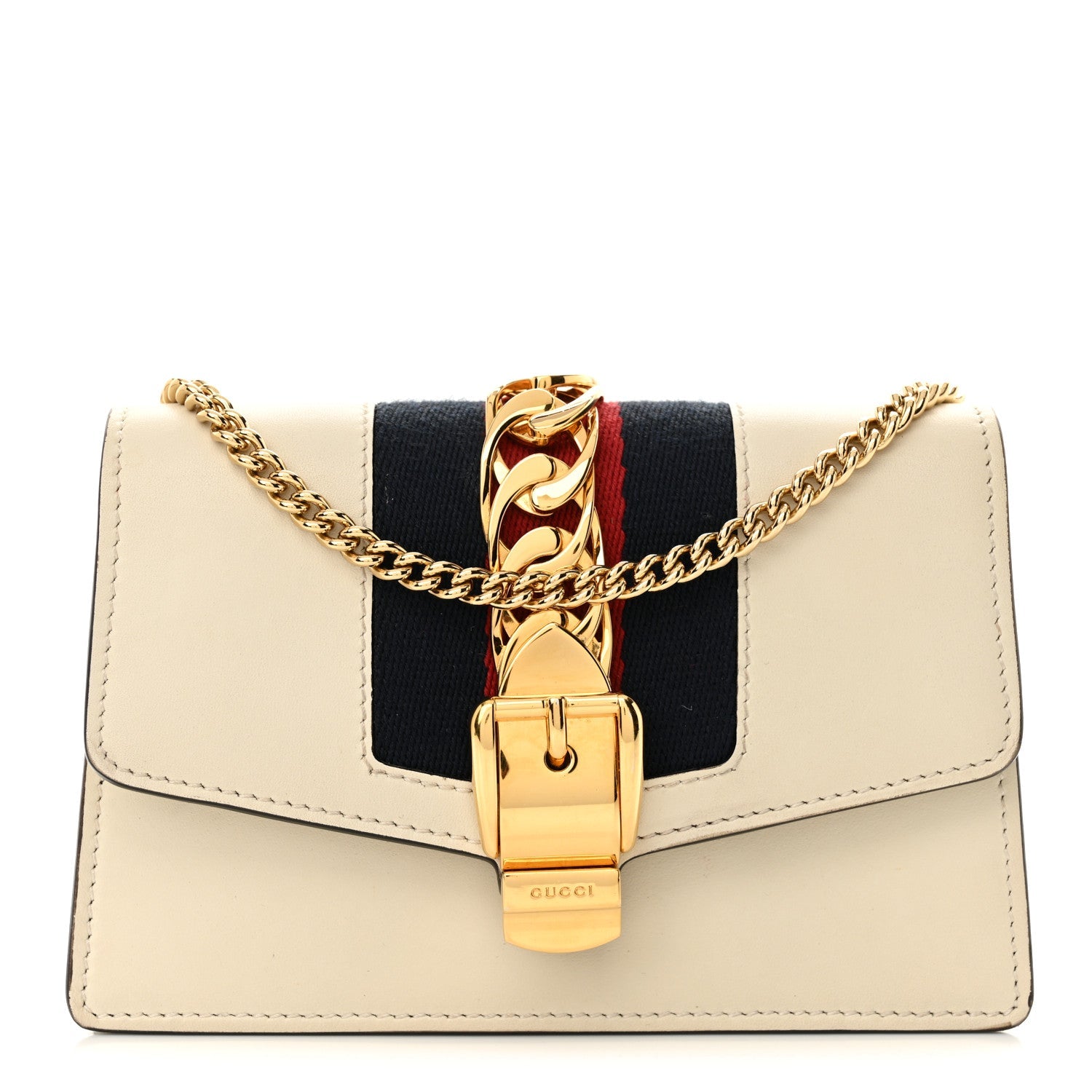Calfskin Super Mini Sylvie Chain Shoulder Bag White