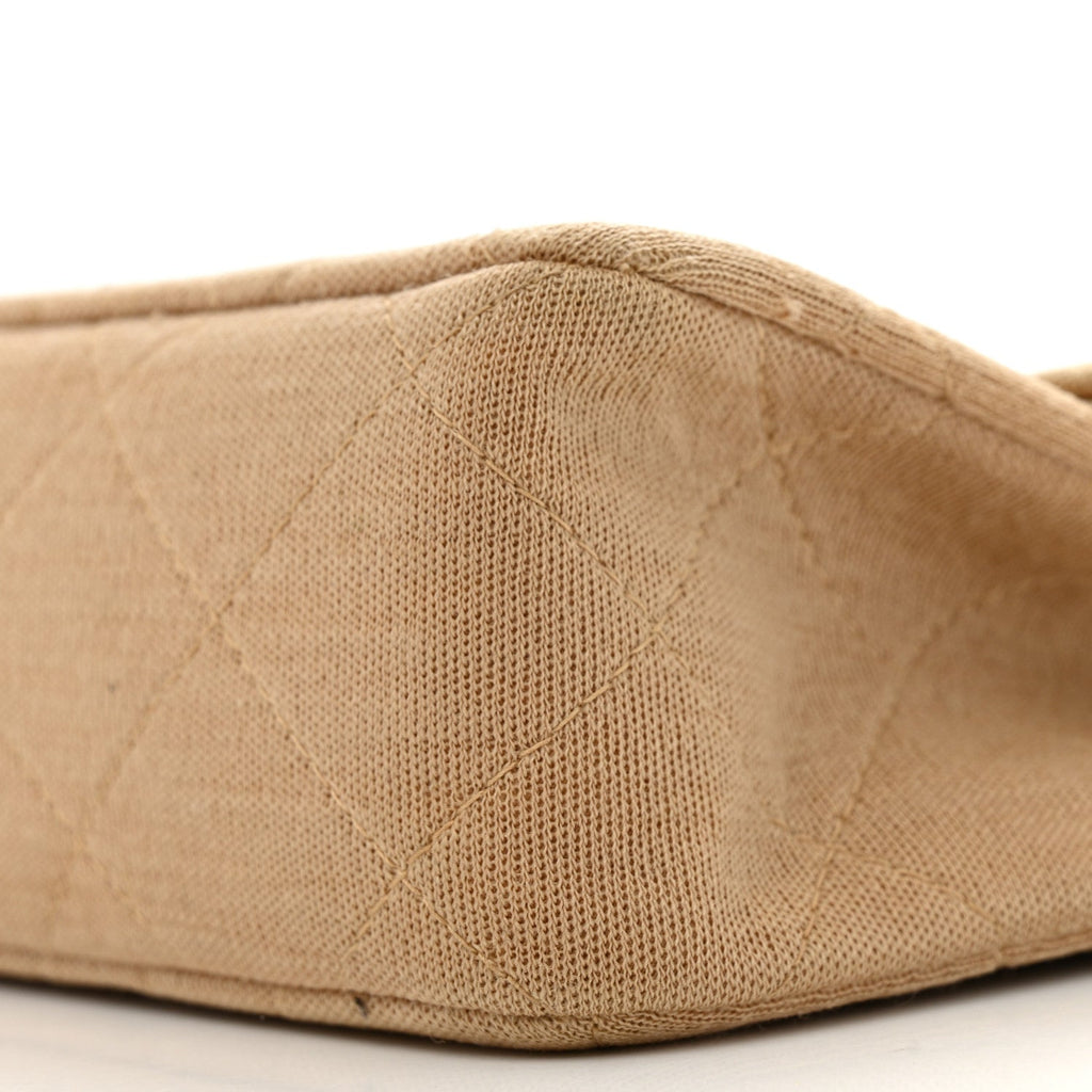 Jersey Quilted Medium Single Flap Beige