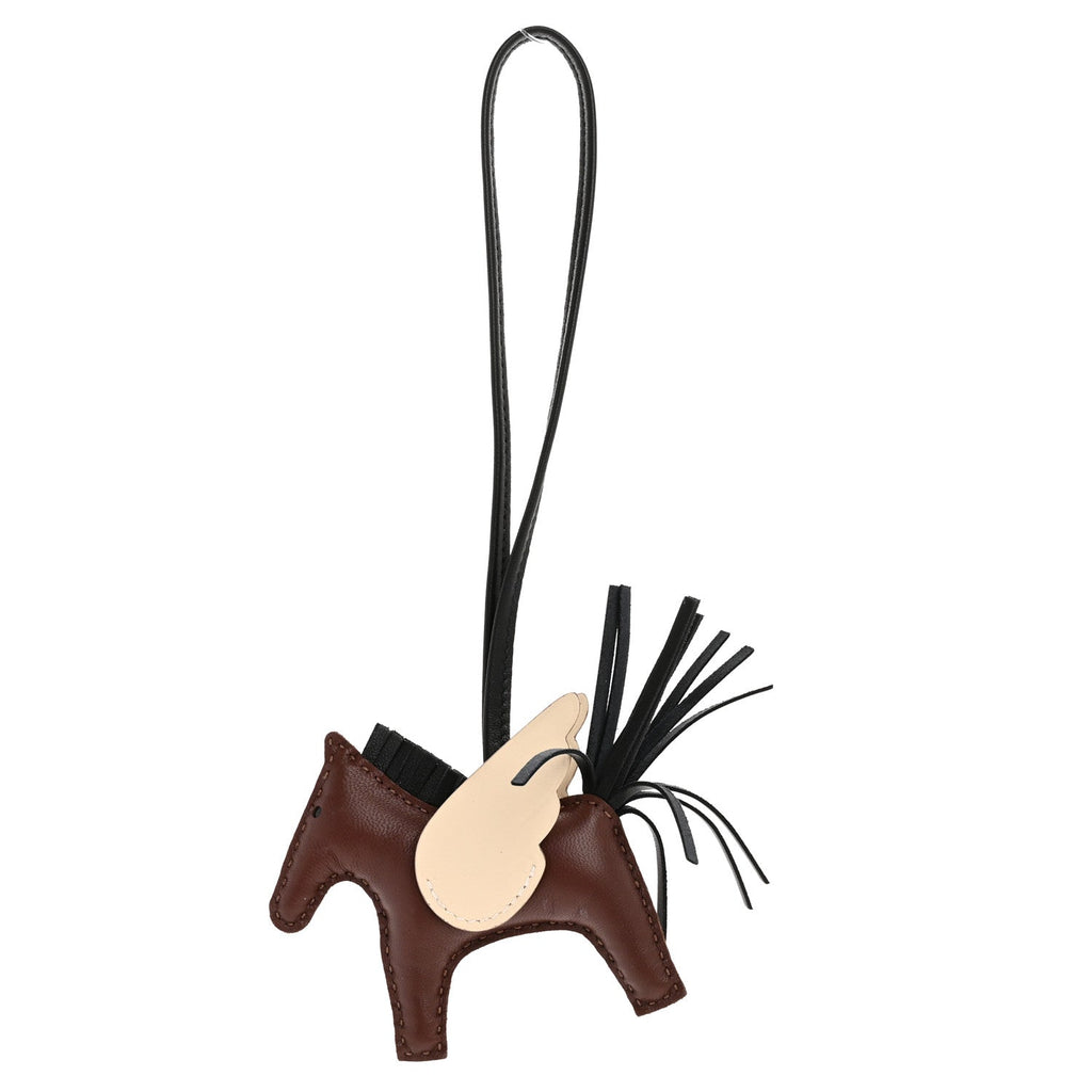 Milo Lambskin Grigri Rodeo Pegase Horse Bag Charm PM Terre Black Craie