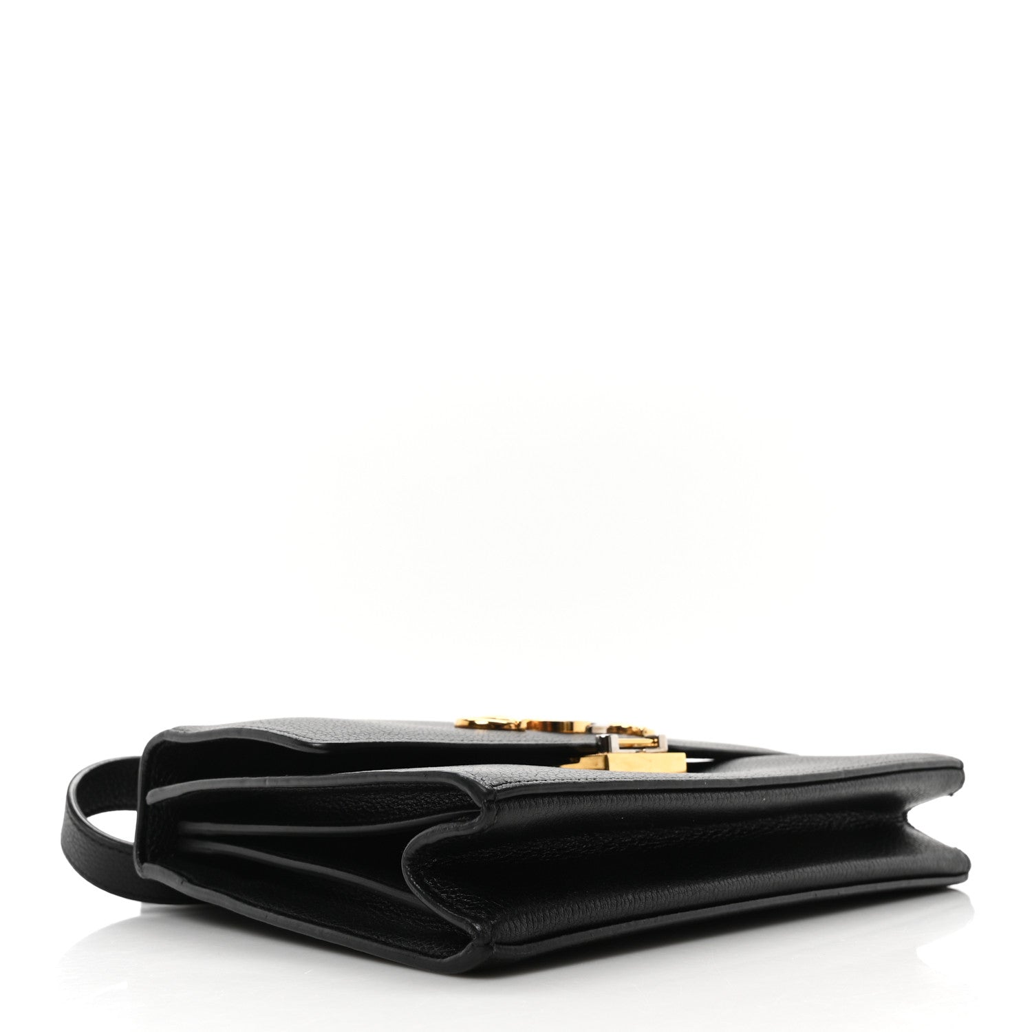 Grainy Calfskin Small Zumi Shoulder Bag Black
