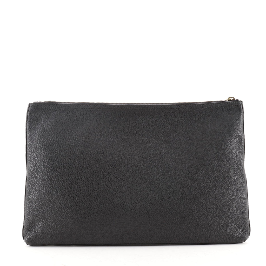 Logo Portfolio Clutch Printed Leather Large
