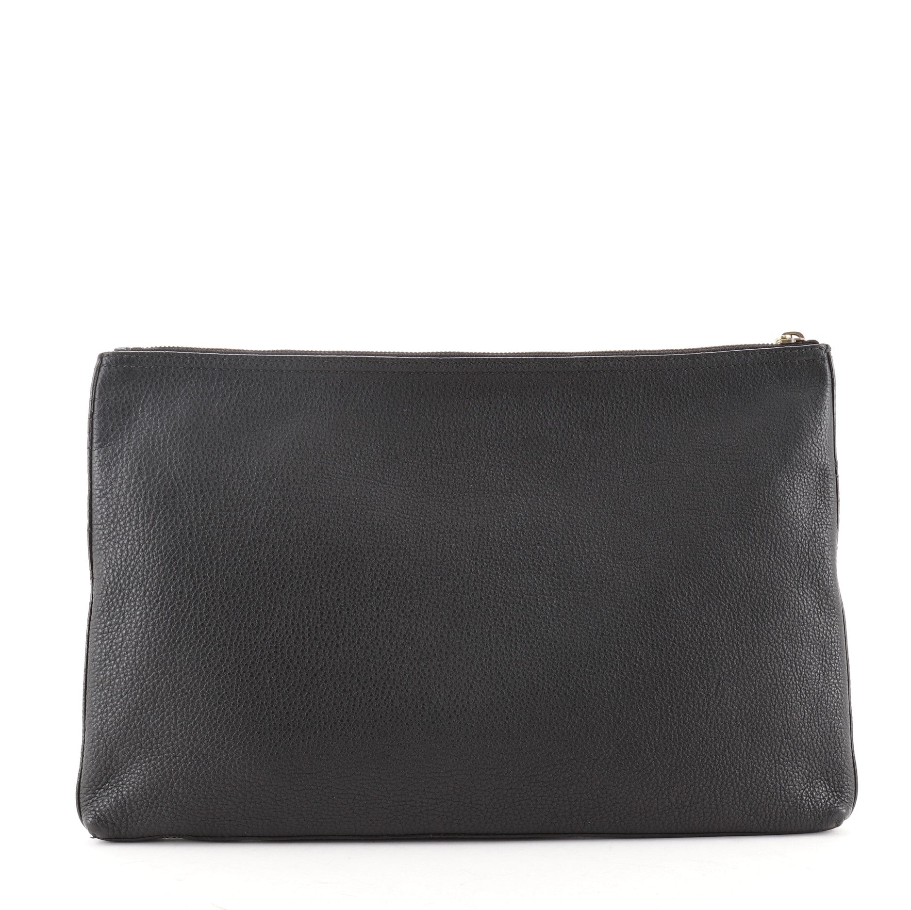 Logo Portfolio Clutch Printed Leather Large