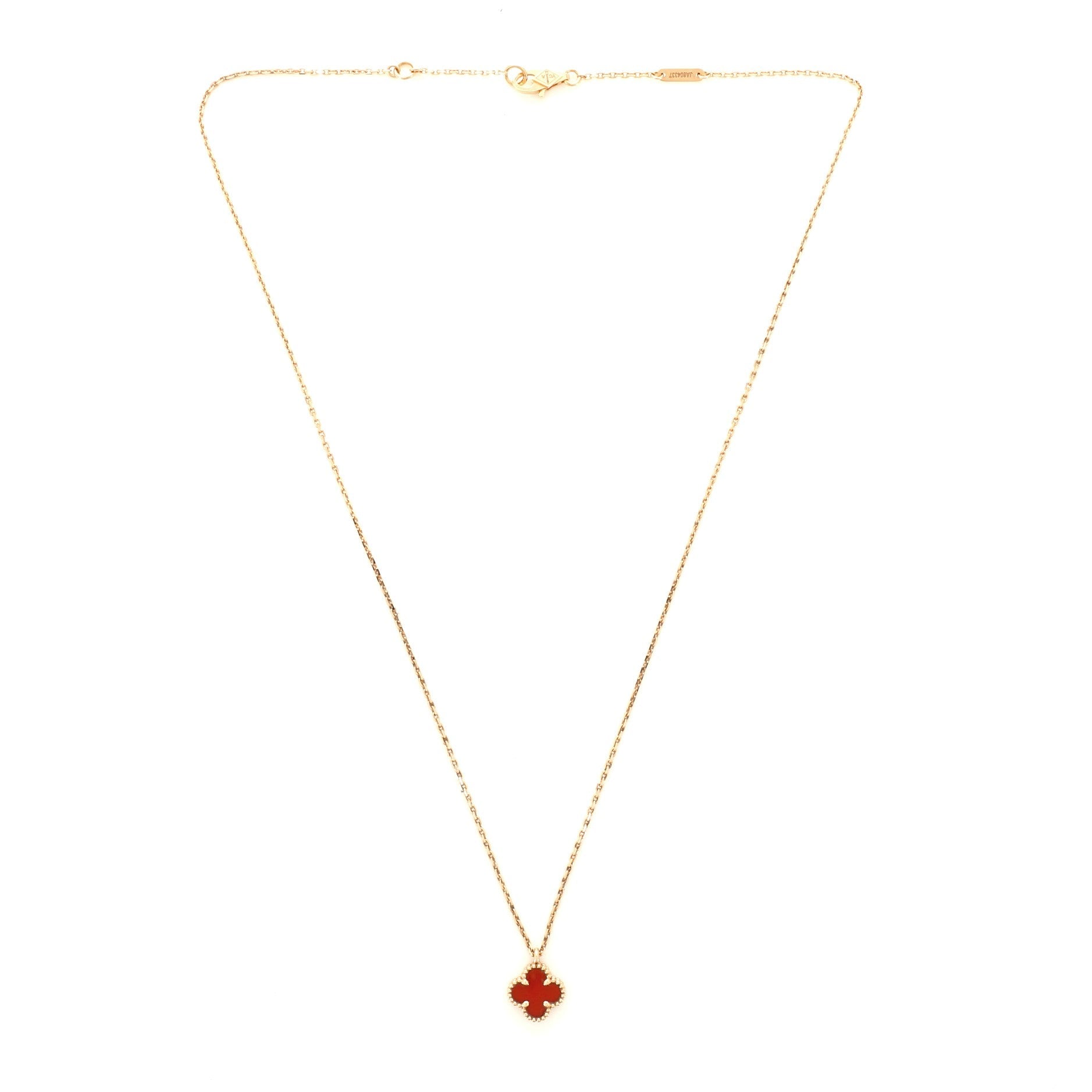 Sweet Alhambra Carnelian Necklace 18K Rose Gold