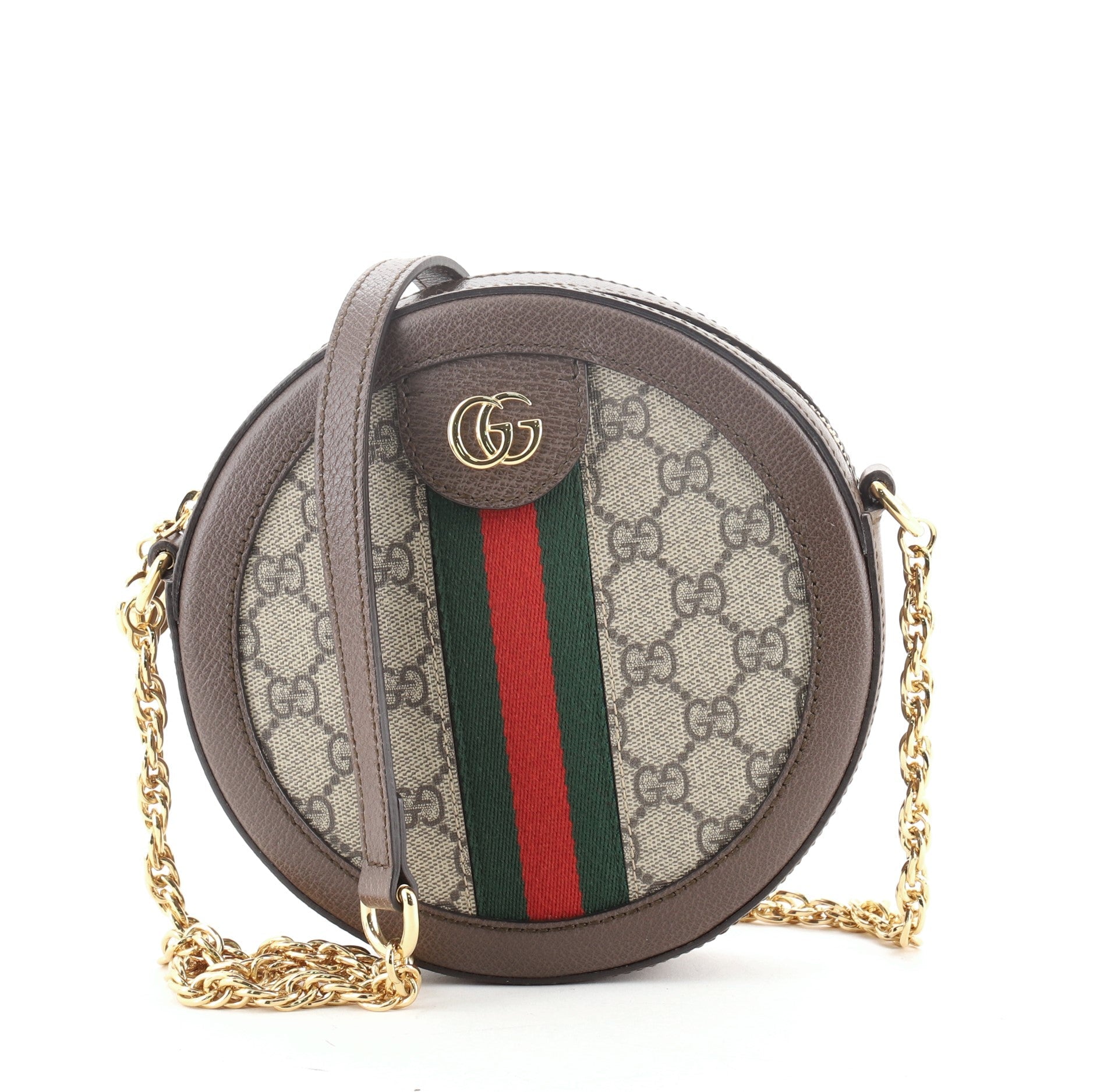 Ophidia Round Shoulder Bag GG Coated Canvas Mini