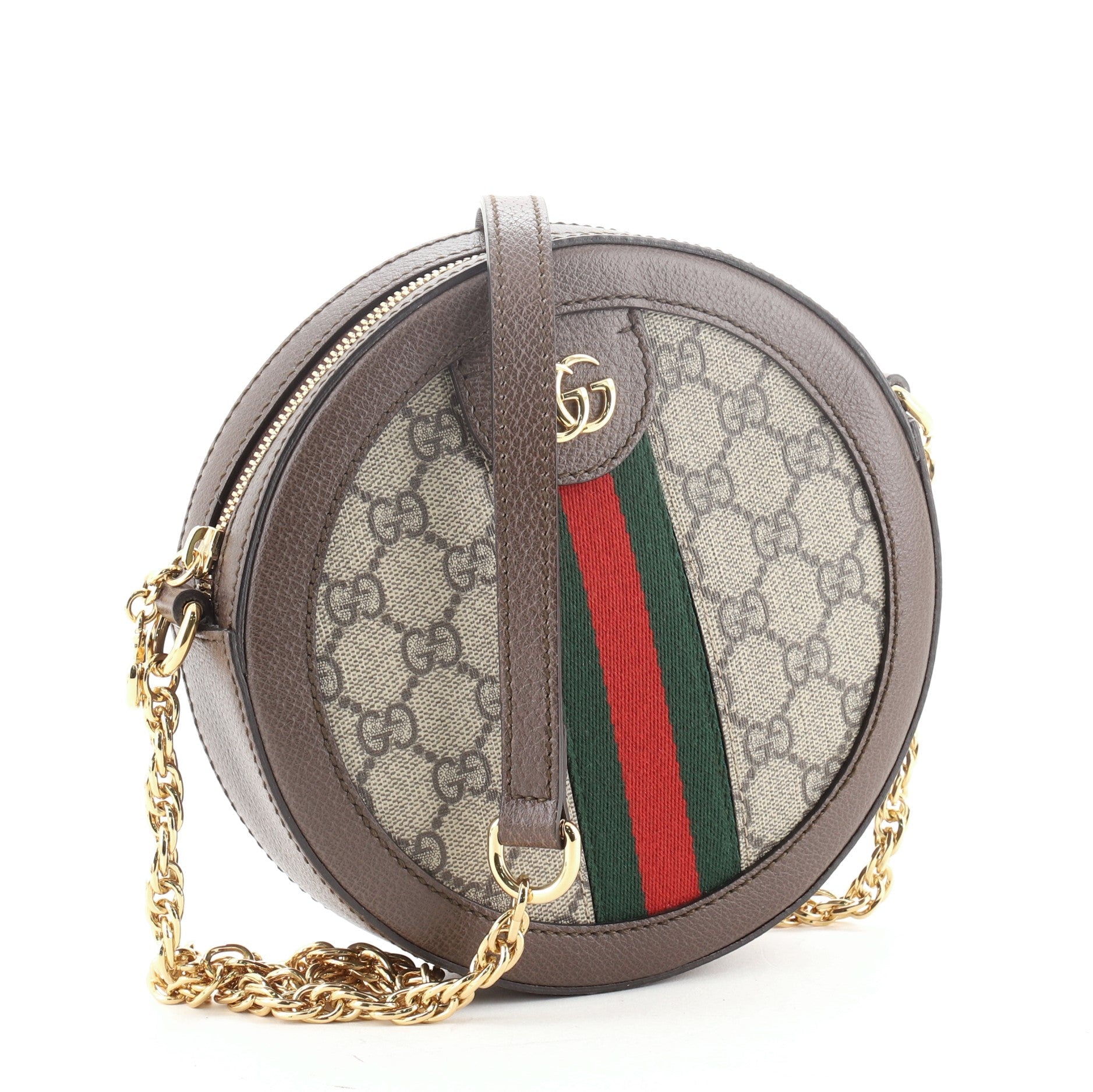 Ophidia Round Shoulder Bag GG Coated Canvas Mini