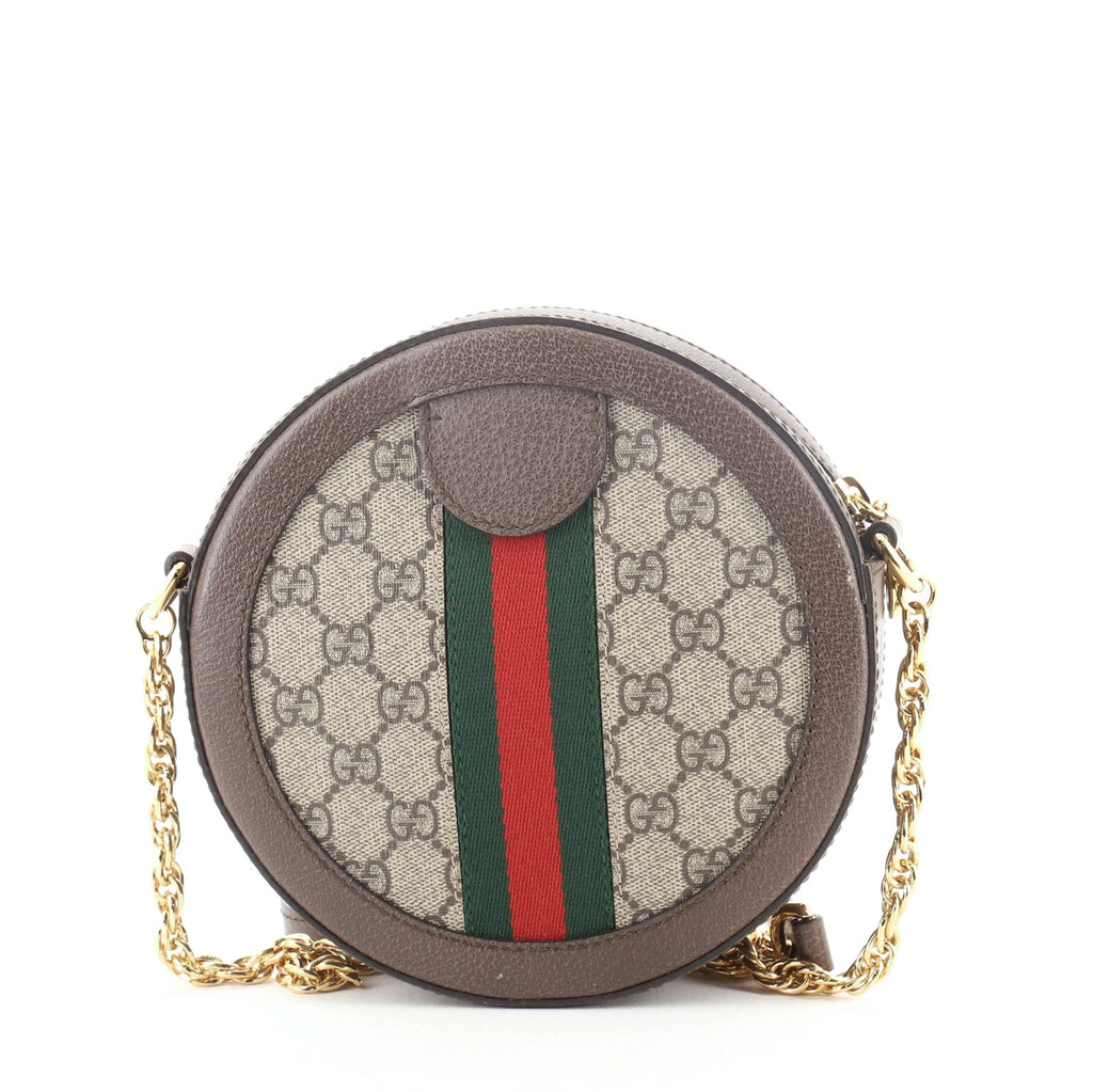Ophidia Round Shoulder Bag GG Coated Canvas Mini