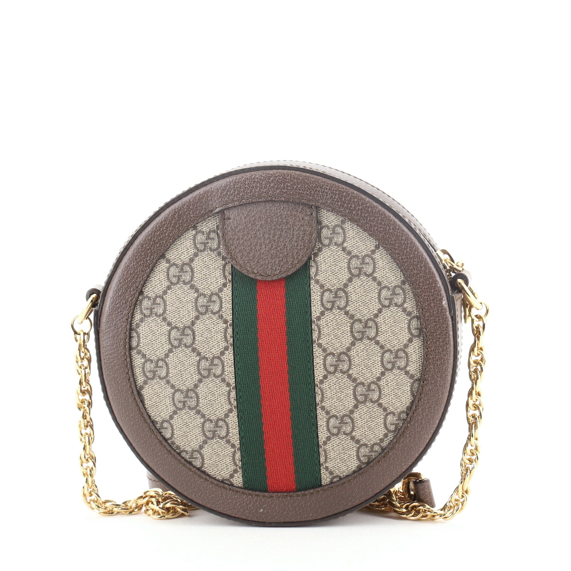 Ophidia Round Shoulder Bag GG Coated Canvas Mini