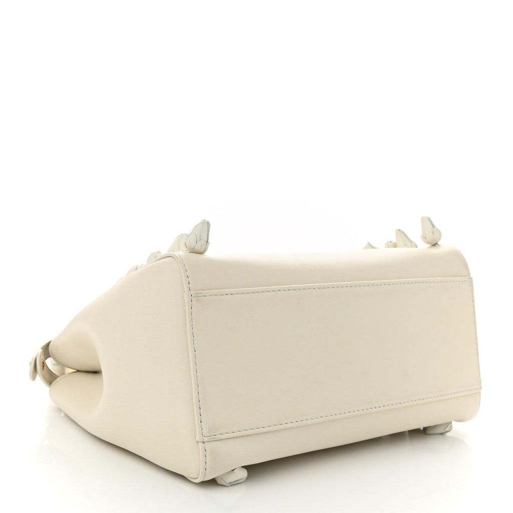 Nappa Rosebud Mini Peekaboo Iconic Satchel Bianco