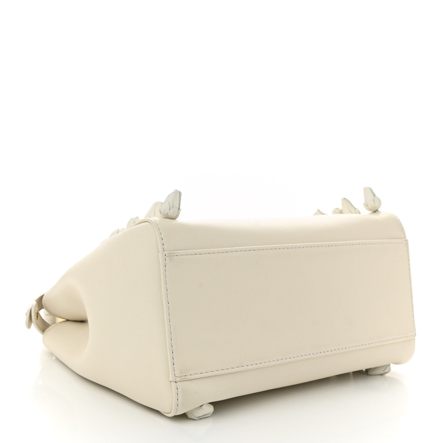 Nappa Rosebud Mini Peekaboo Iconic Satchel Bianco