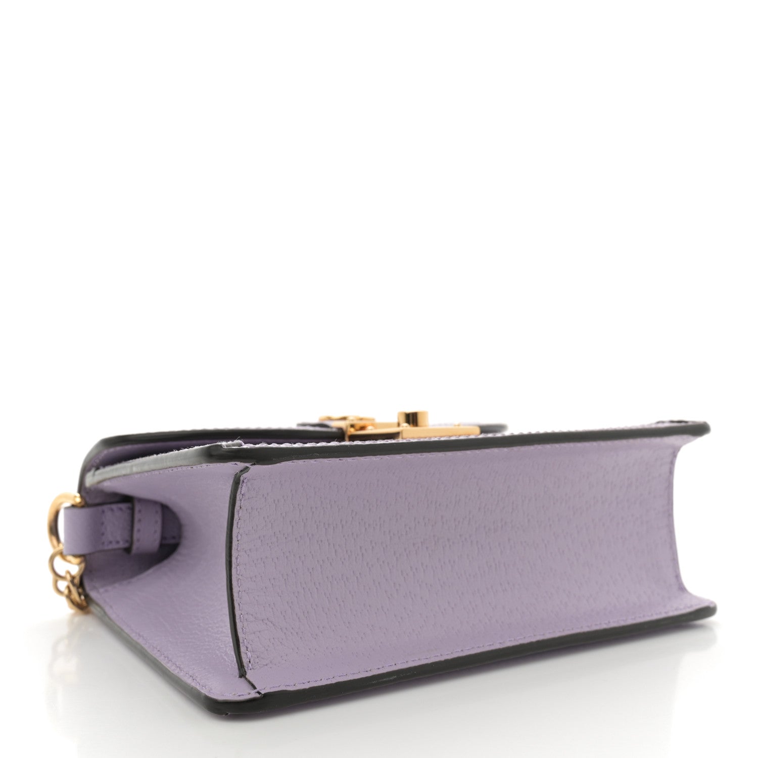 Textured Dollar Calfskin Mini Ophidia Padlock Top Handle Chain Shoulder Bag Lapis
