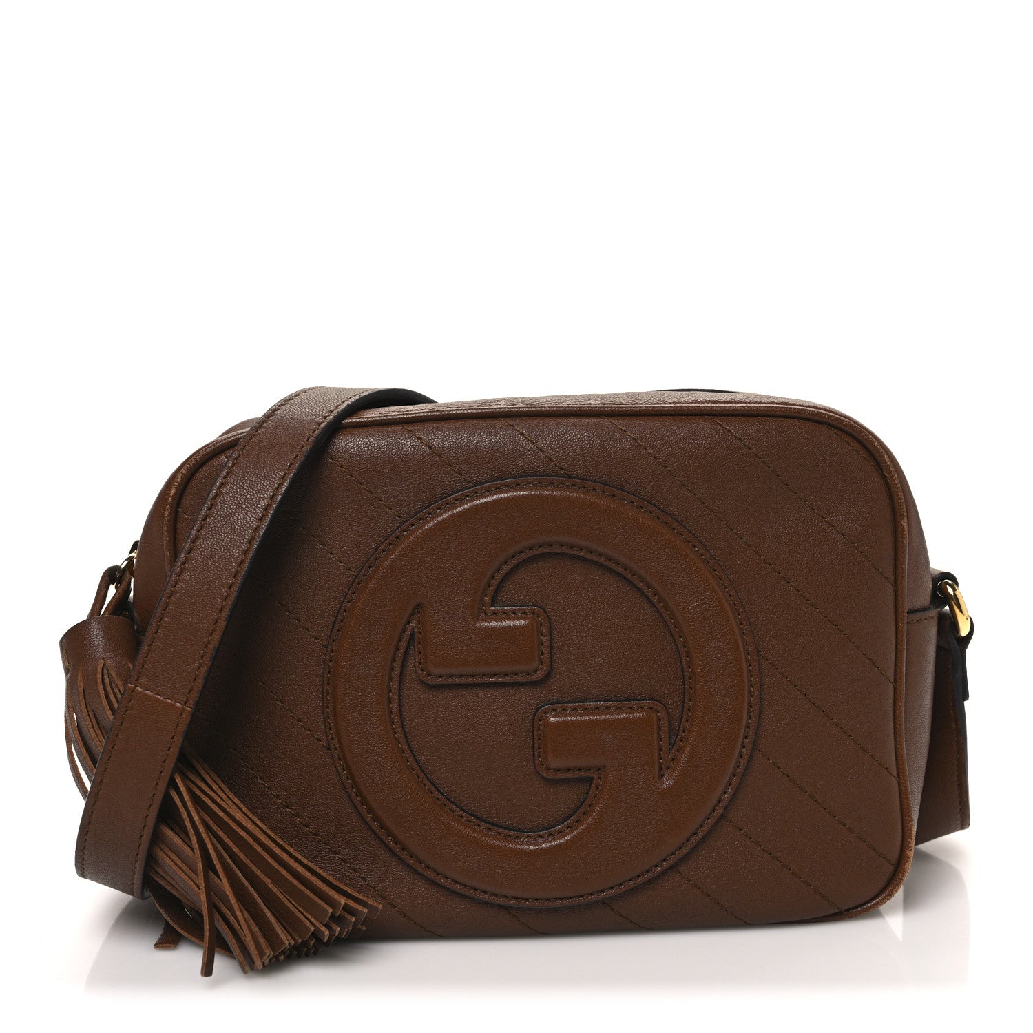 Sakai Be Green Calfskin Diagonal Stitched Small Blondie Shoulder Bag Cuir