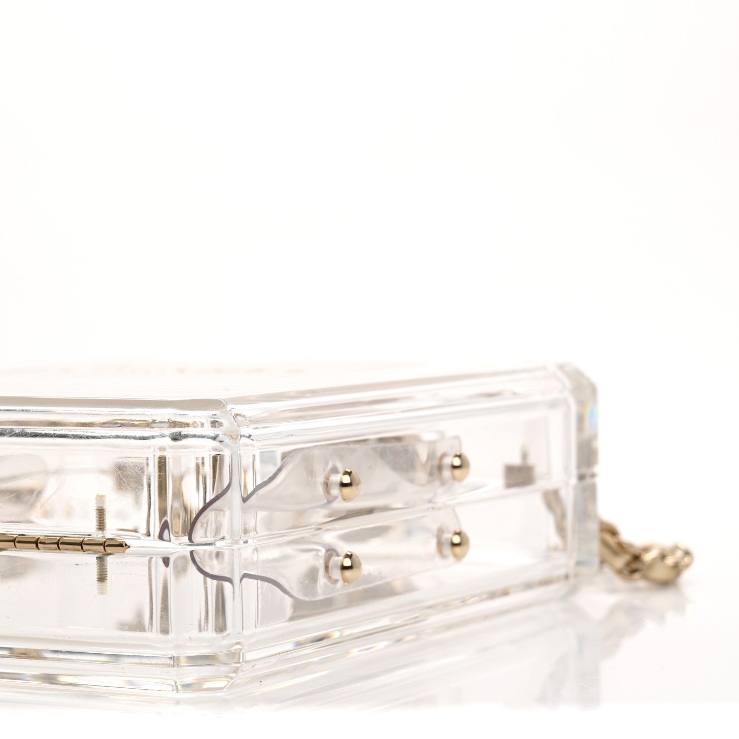 Transluscent Plexiglass Perfume Bottle Clutch