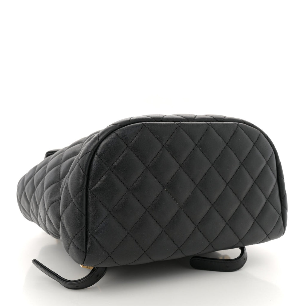 Calfskin Quilted Small Urban Spirit Backpack Black