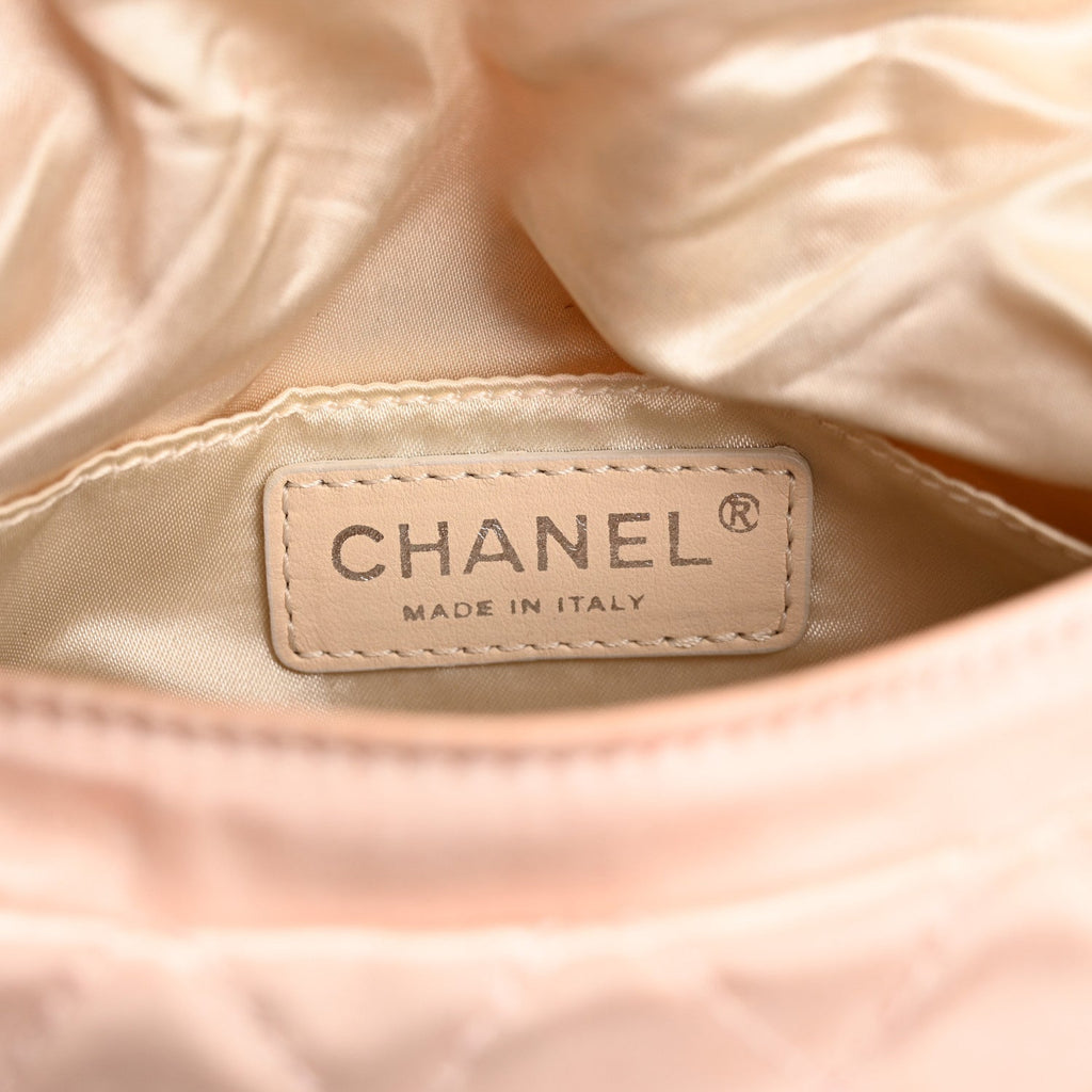 Satin Quilted Flap Clutch Pink