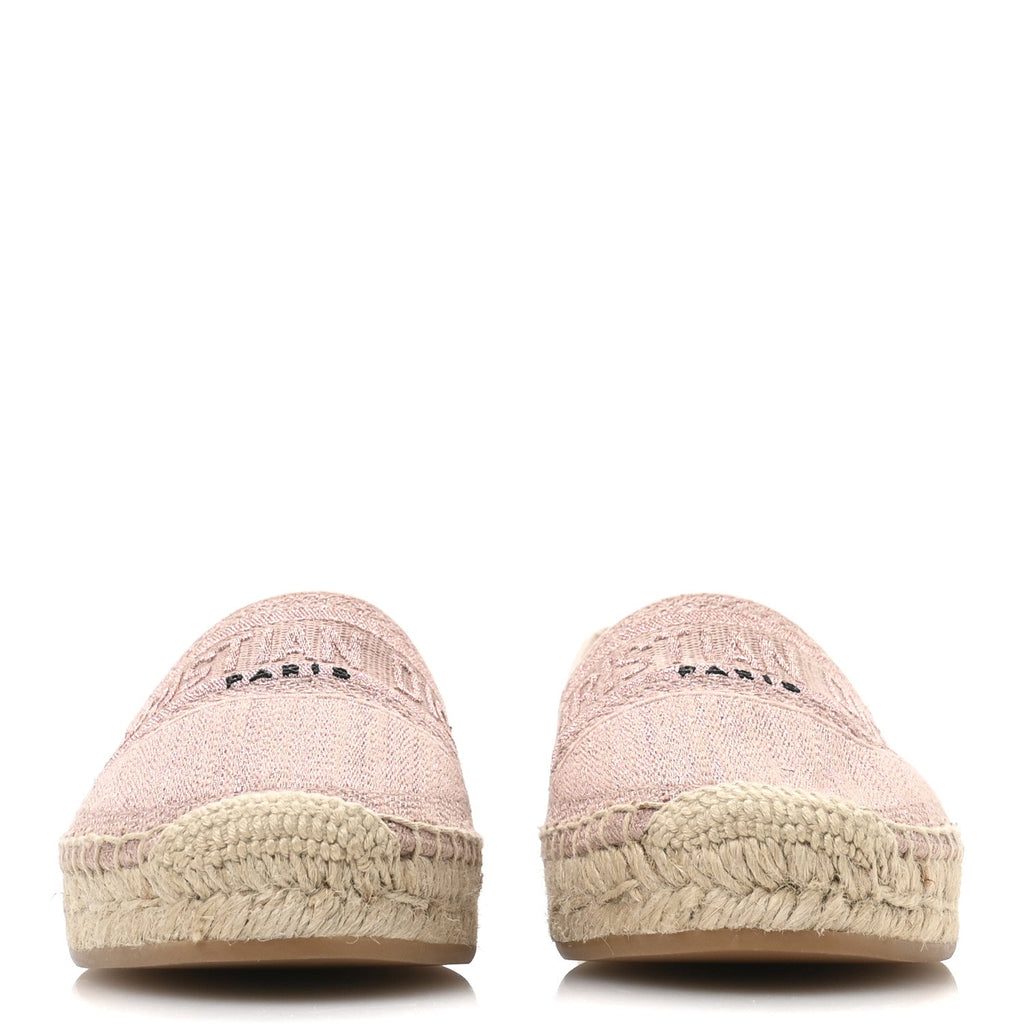 Metallic Cotton Embroidered Granville Espadrille 37 Rose