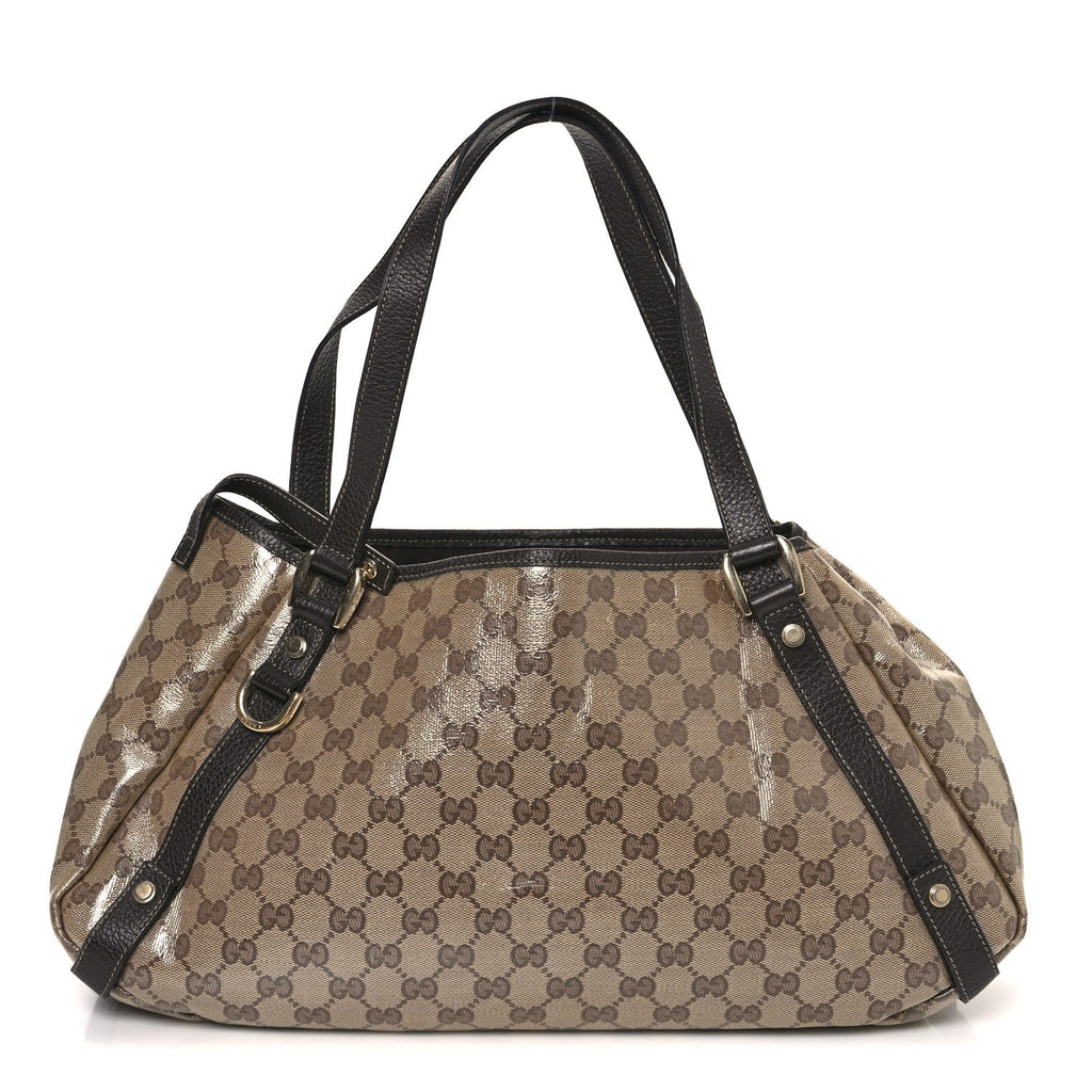 Crystal Monogram Medium Abbey Shoulder Bag Dark Brown