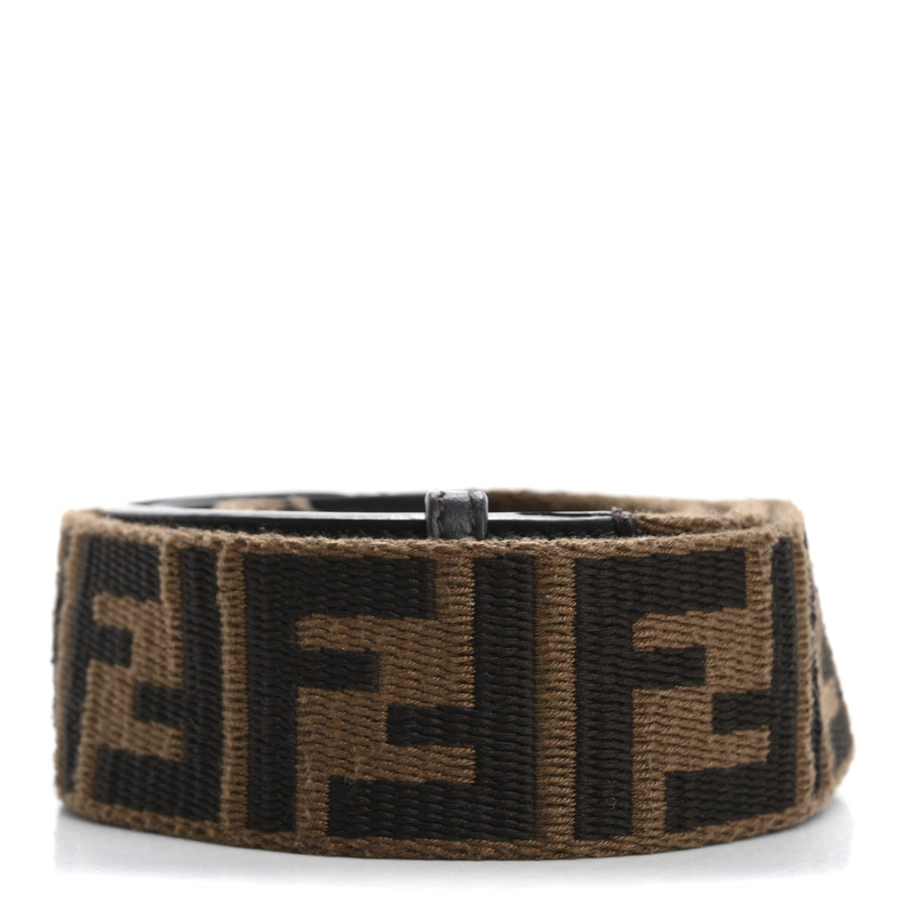 Ribbon Vitello Century FF 1974 Flat Studded Strap You Fango Marrone Ebano