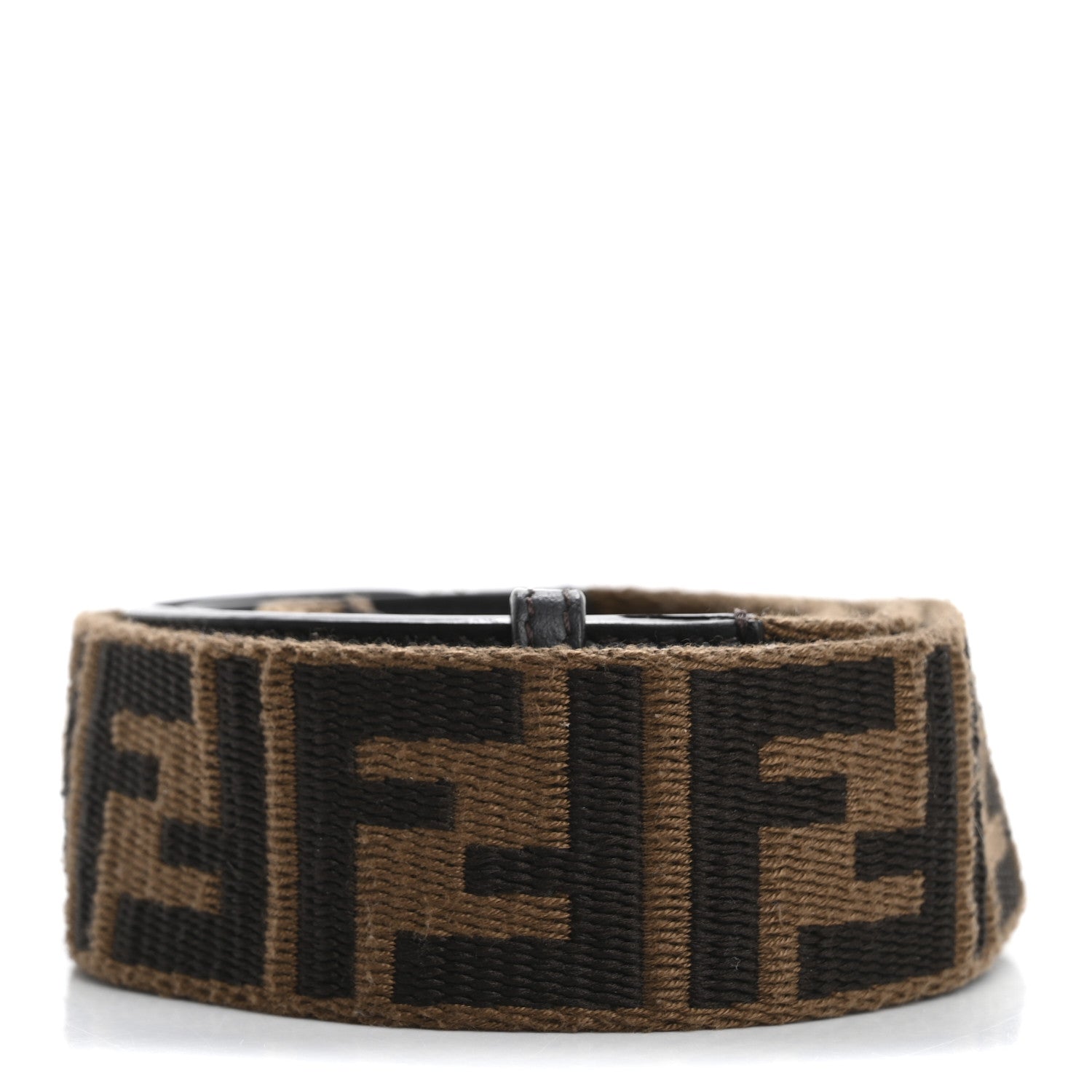 Ribbon Vitello Century FF 1974 Flat Studded Strap You Fango Marrone Ebano