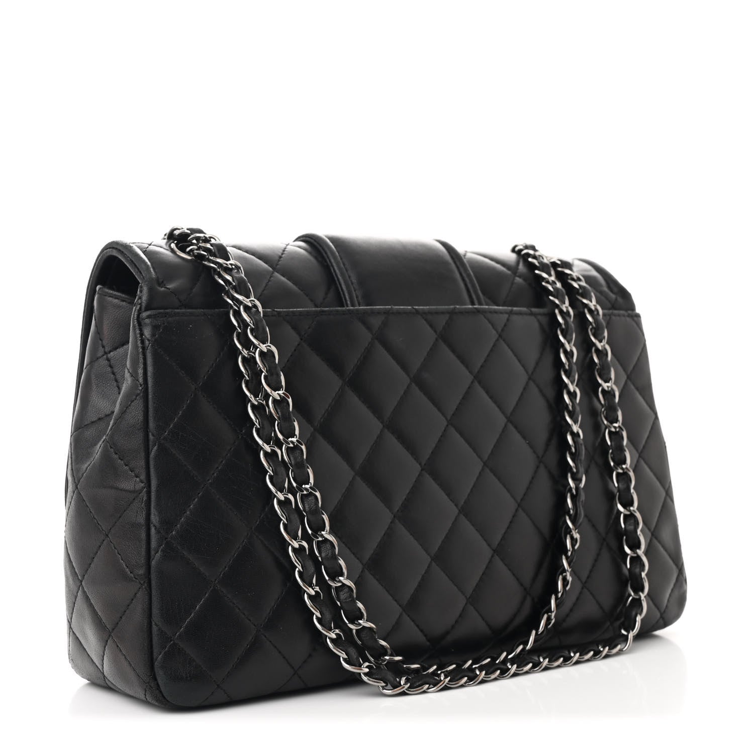 Lambskin Quilted Elementary Chic Flap Black