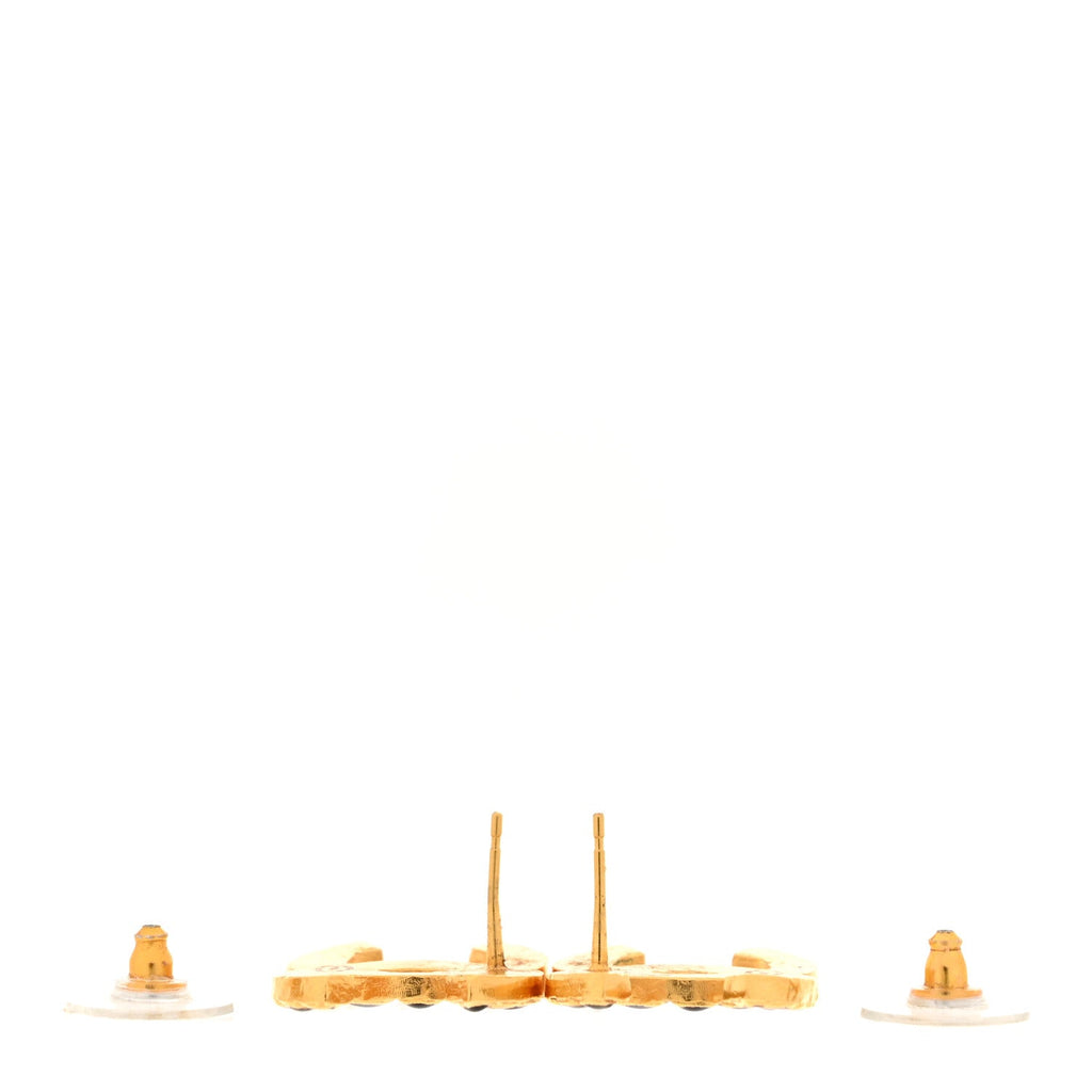 Resin Along The Nile CC Earrings Gold Black