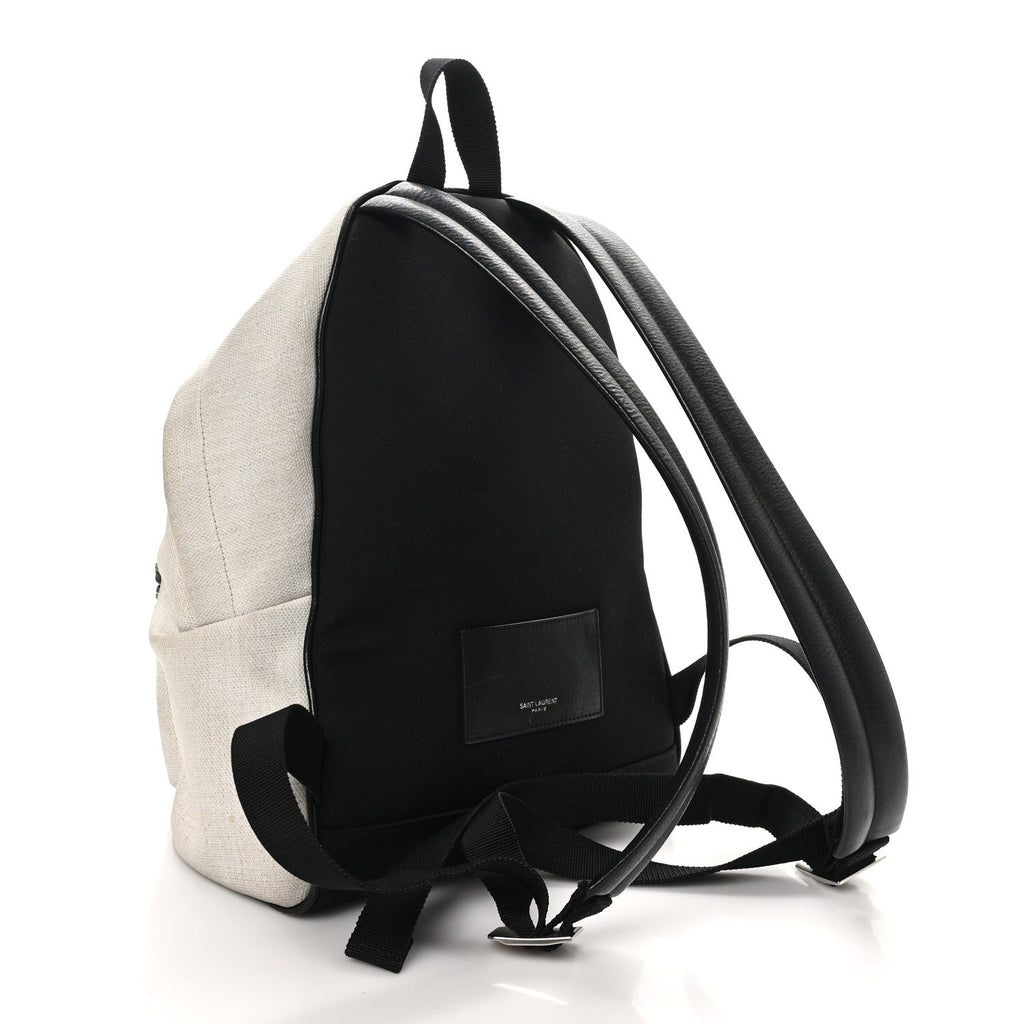 Canvas Rive Gauche Mini City Backpack White Black