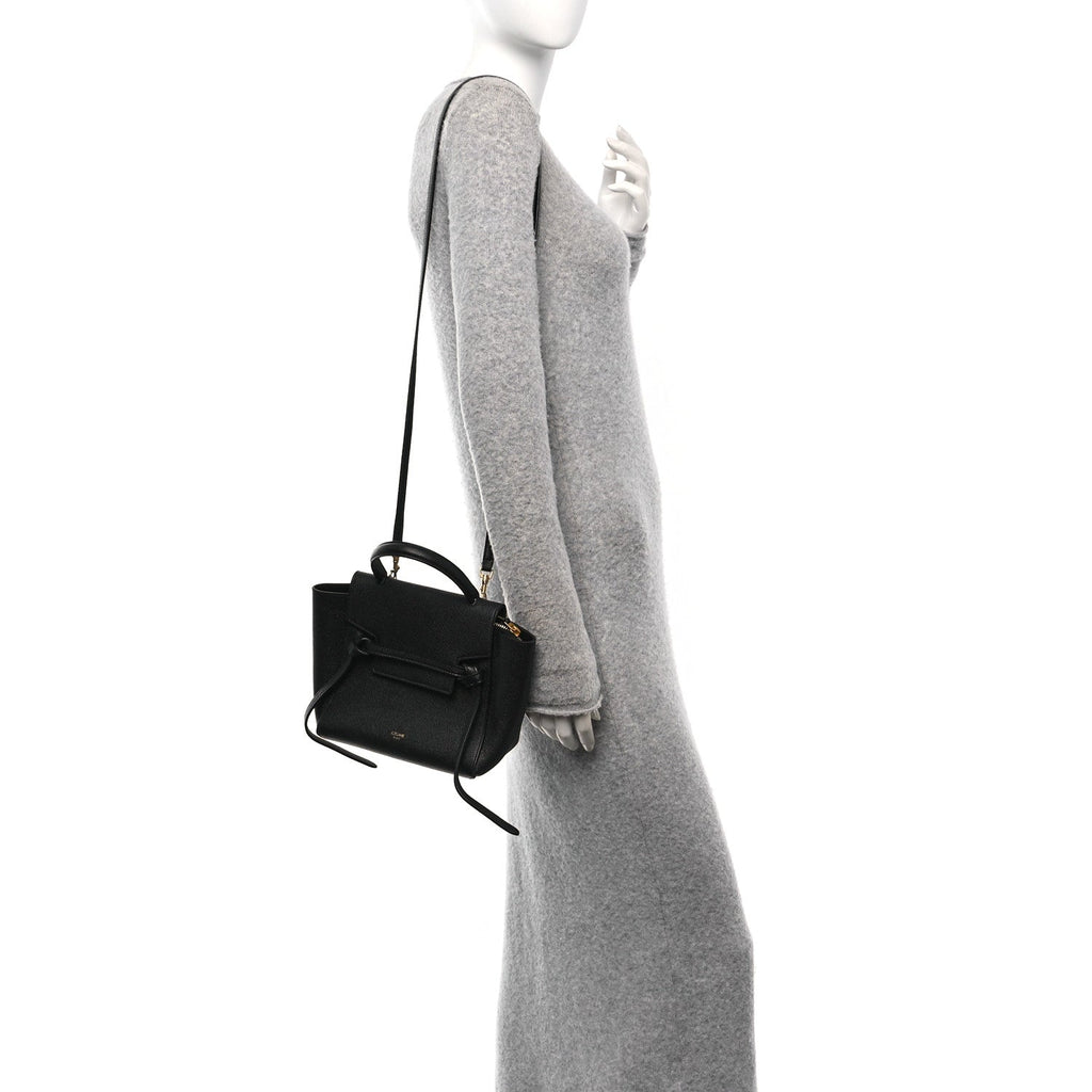Grained Calfskin Nano Belt Bag Black