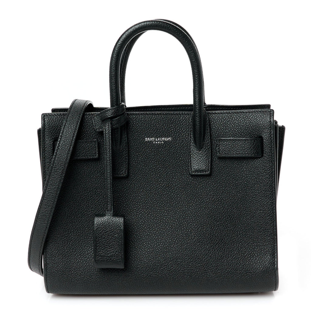 Grained Calfskin Nano Sac De Jour Black