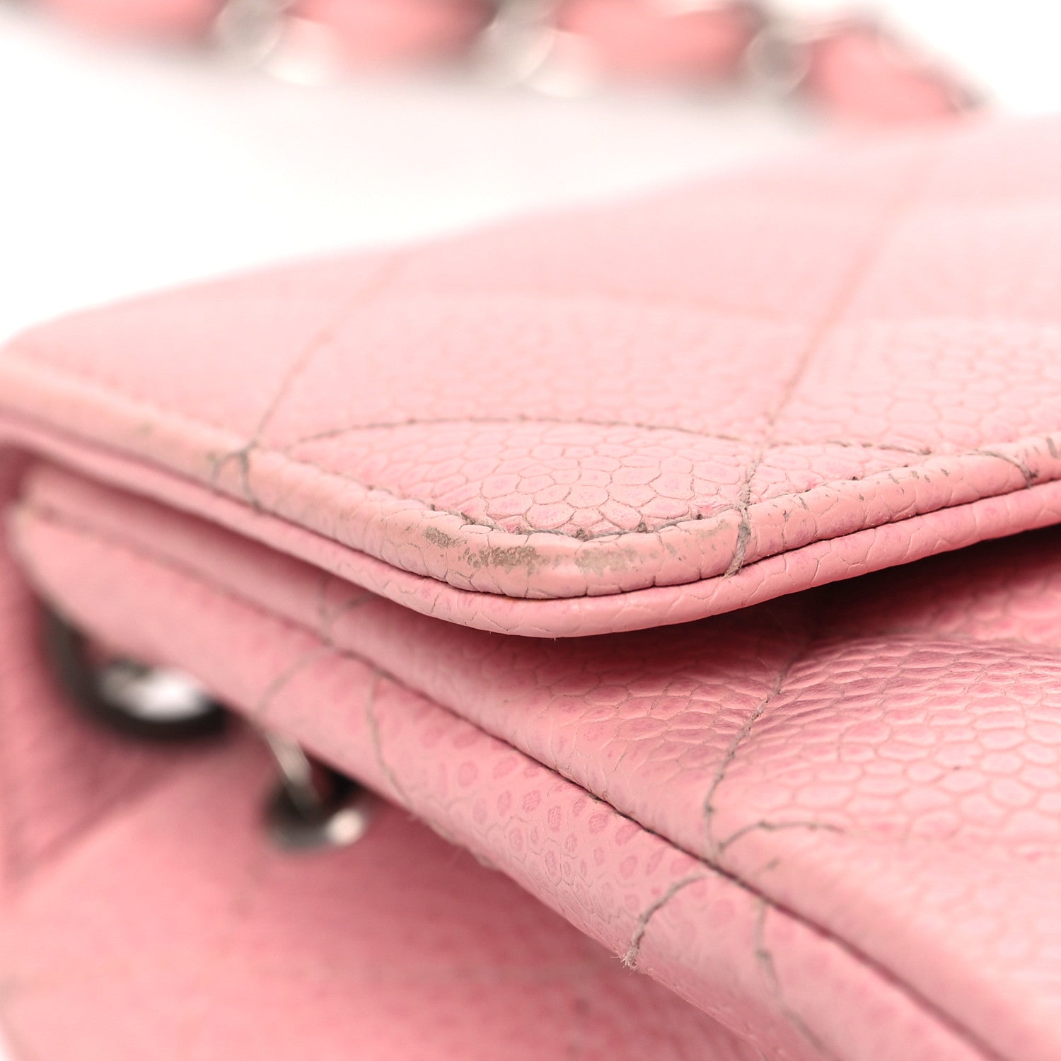 Caviar Quilted Mini Square Flap Pink