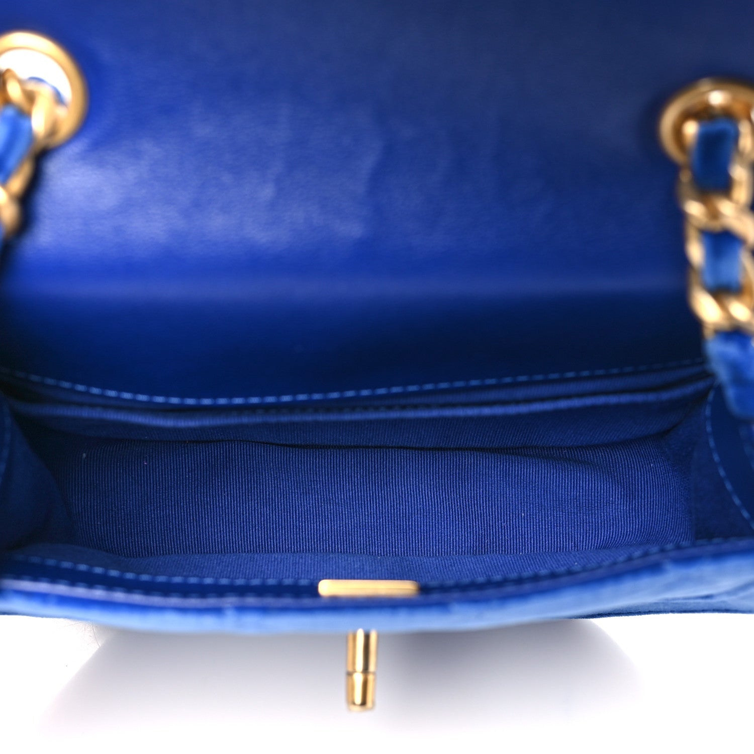 Velvet Quilted Mini Place Vendome Flap Blue