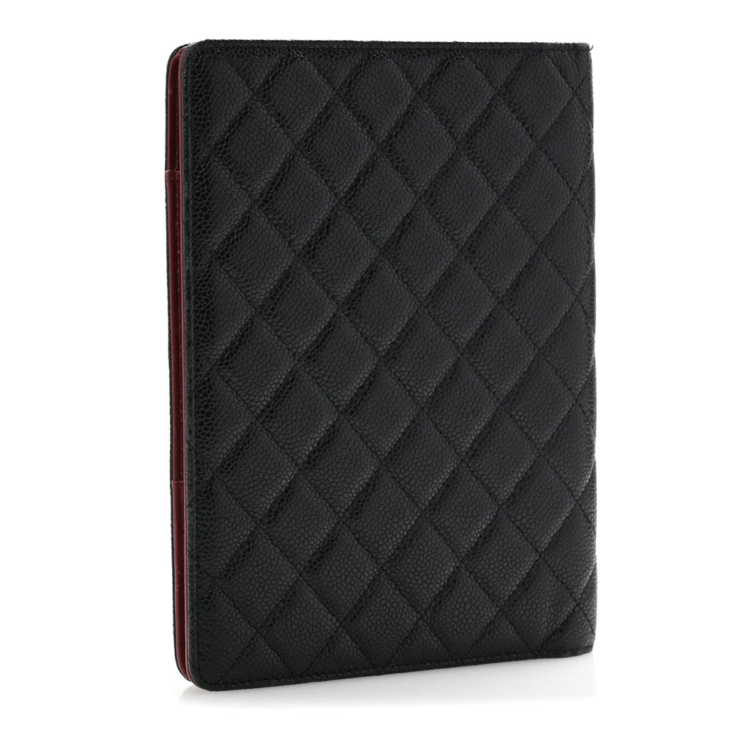 Caviar Quilted Large Agenda Cover Black