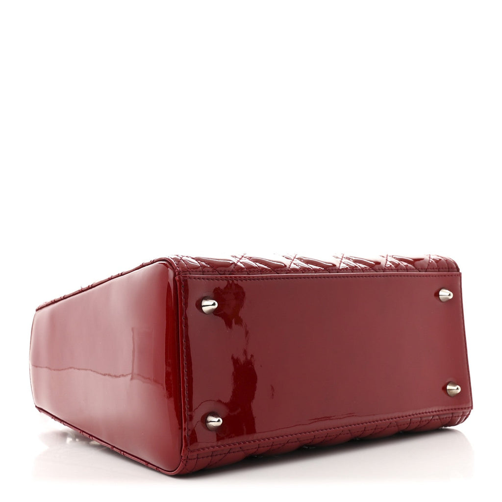 Patent Cannage Medium Lady Dior Red