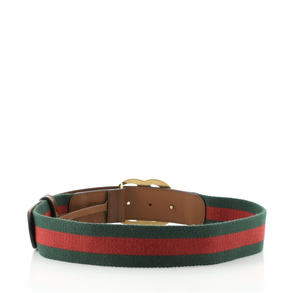 GG Marmont Web Belt Canvas and Leather Wide 75