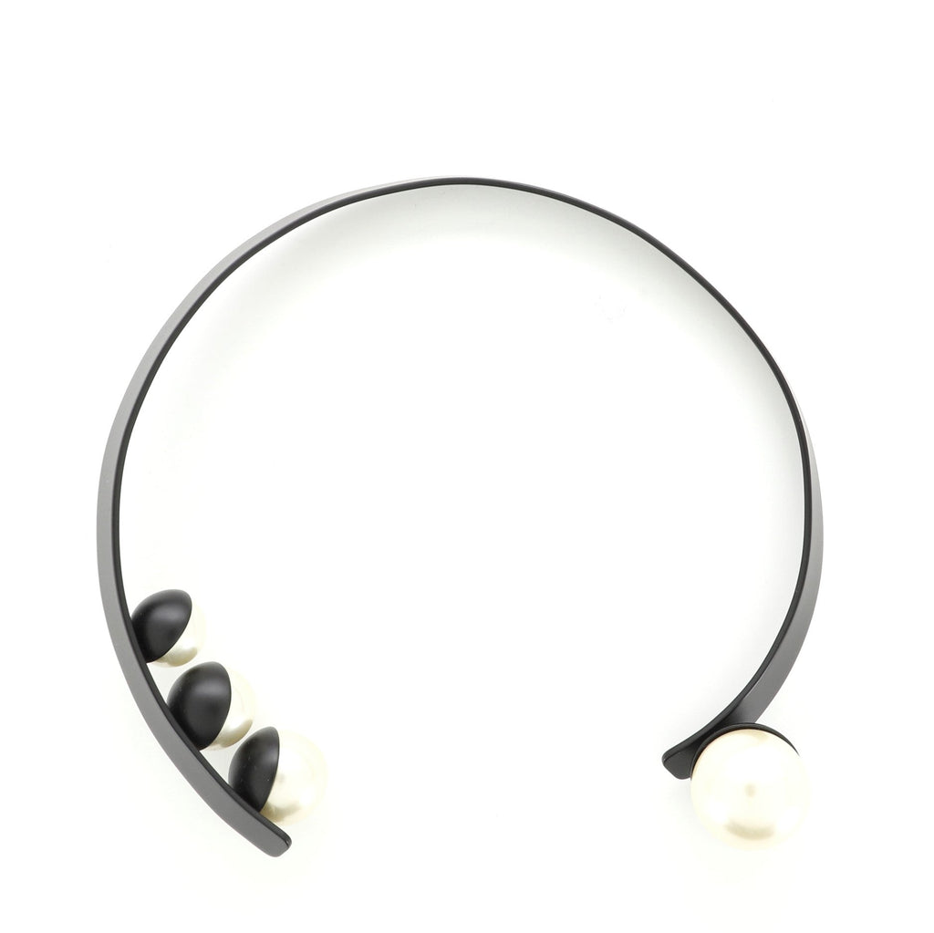 Collar Necklace Metal with Faux Pearls
