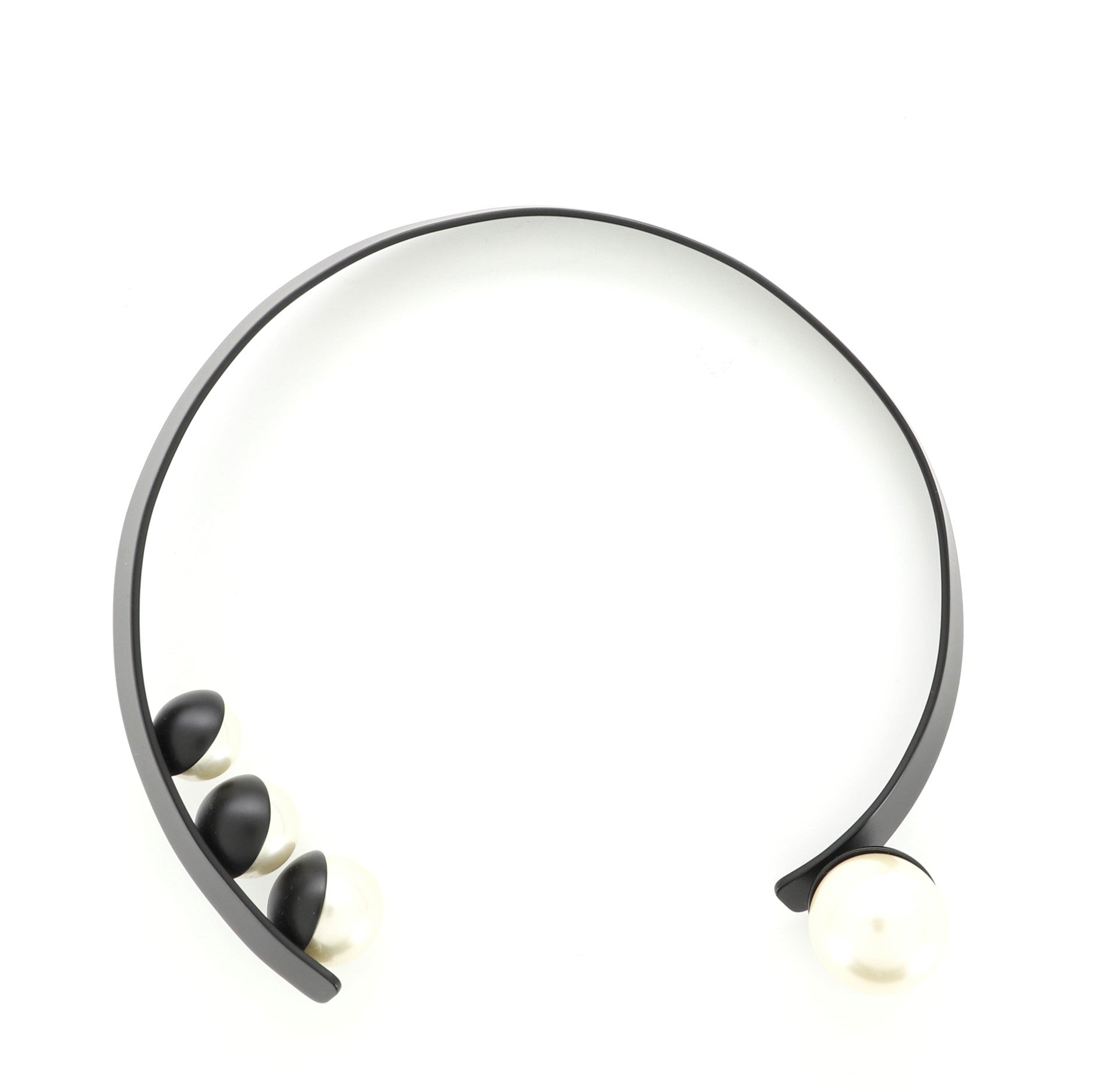 Collar Necklace Metal with Faux Pearls