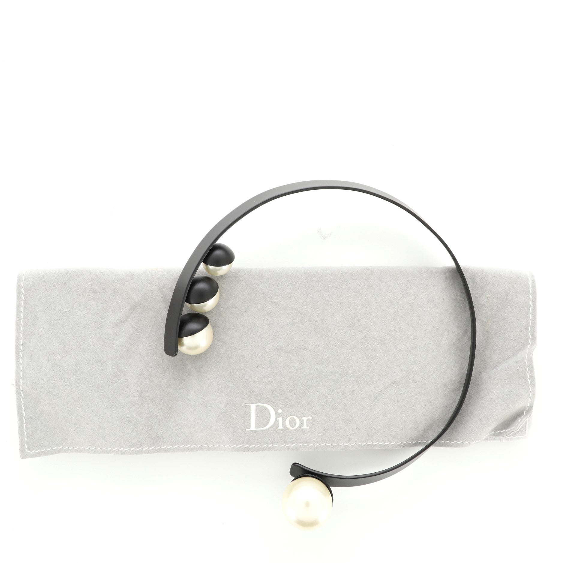 Collar Necklace Metal with Faux Pearls