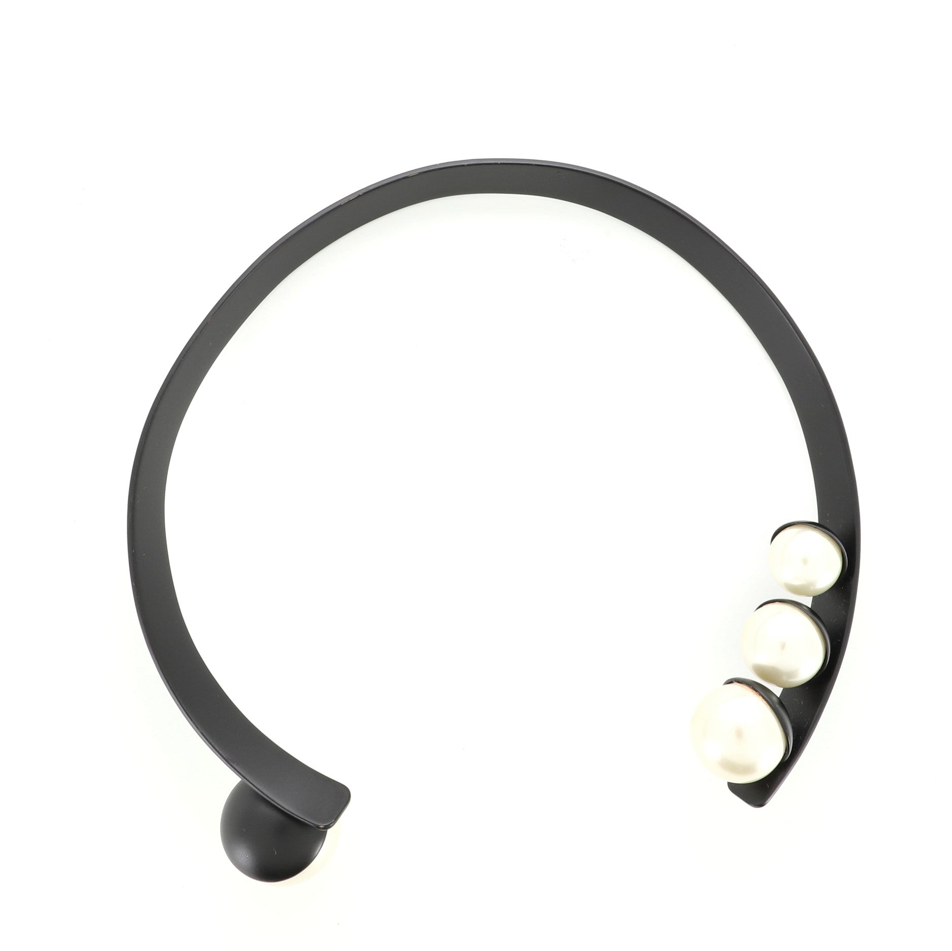Collar Necklace Metal with Faux Pearls