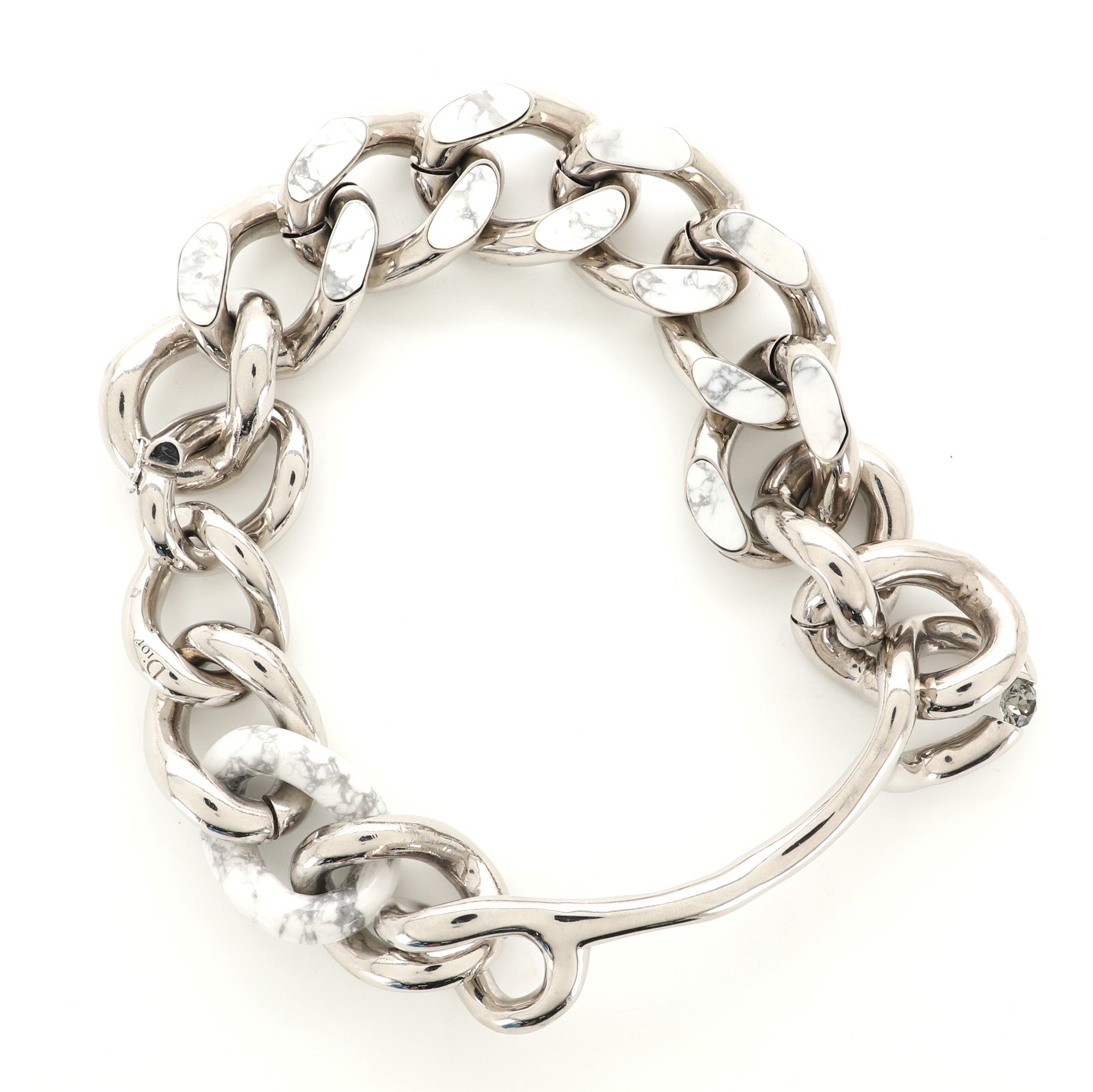 Marble Chain Choker Necklace Metal