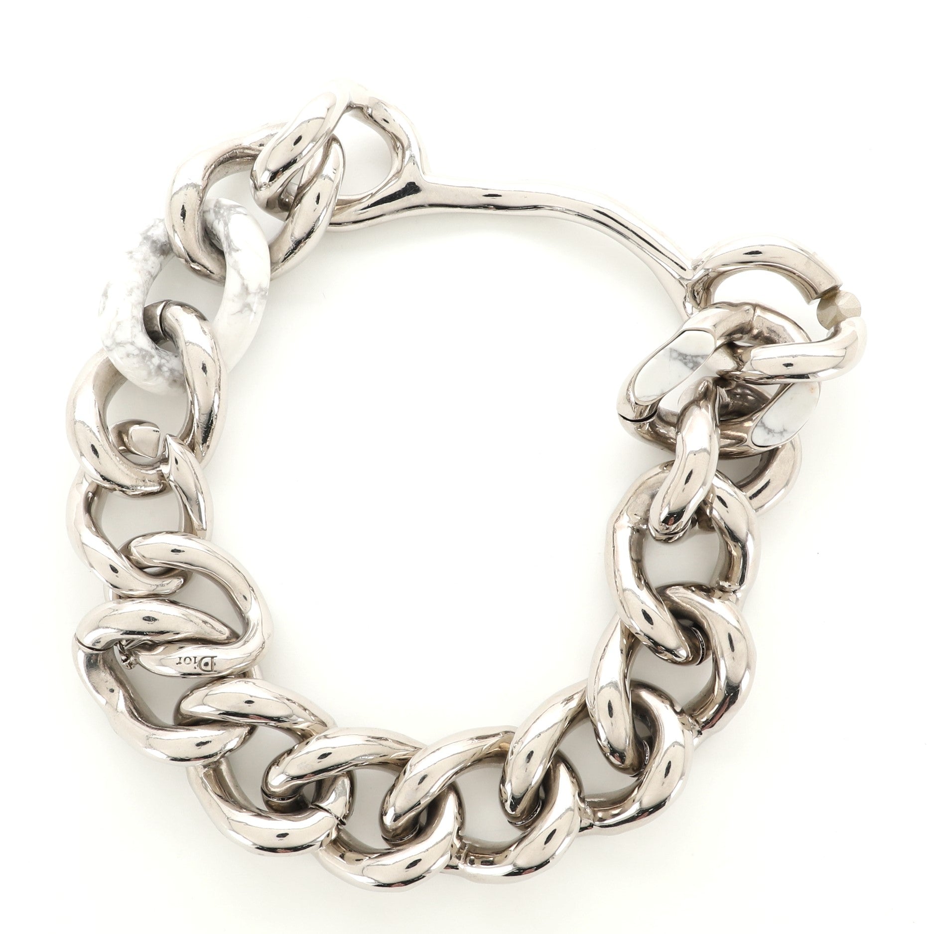 Marble Chain Choker Necklace Metal