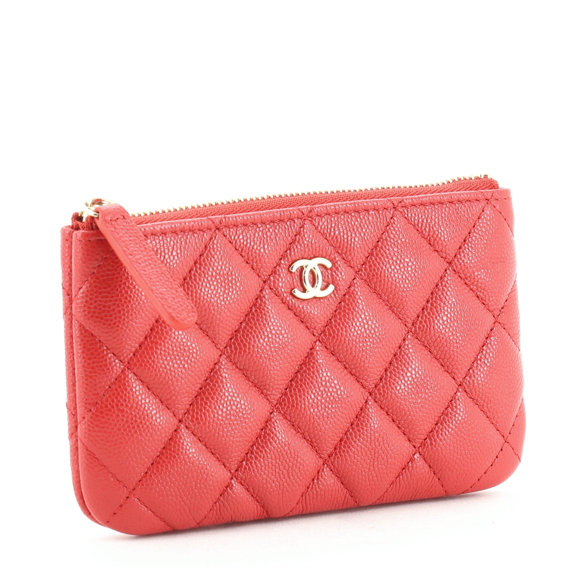 Classic O Case Pouch Quilted Caviar Mini