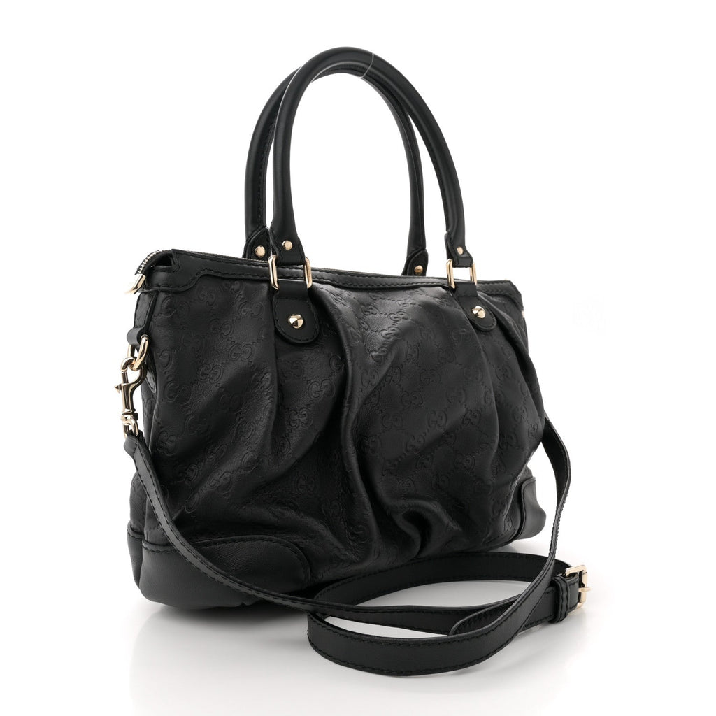 Guccissima Medium Sukey Top Handle Tote Black