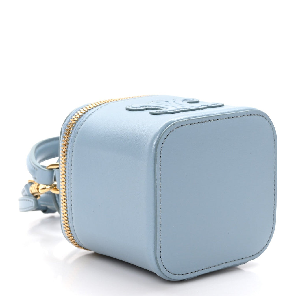 Smooth Calfskin Cuir Triomphe Mini Vanity Case California Blue