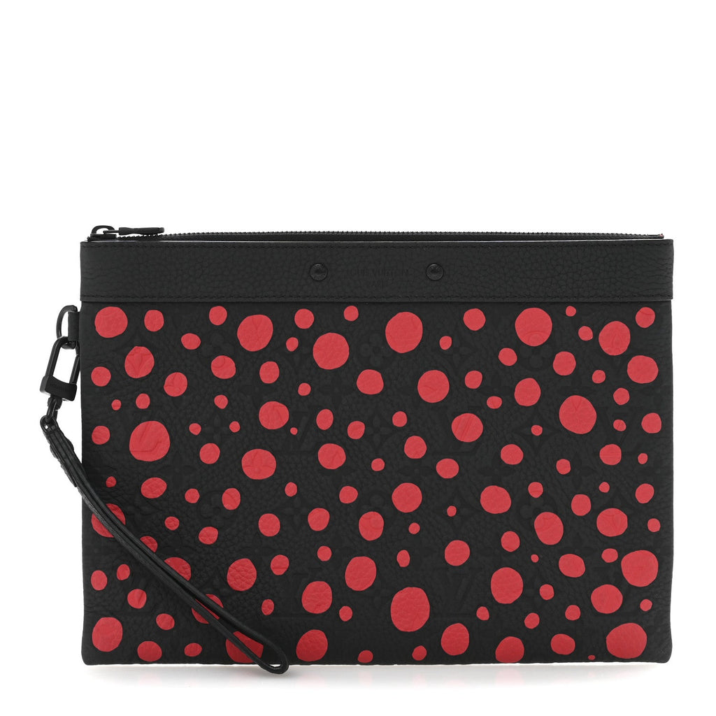 LV X YK Taurillon Monogram Pochette To-Go Black Red
