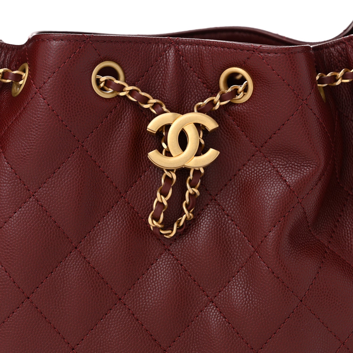 Caviar Quilted Small Chanel 25 Handbag Burgundy